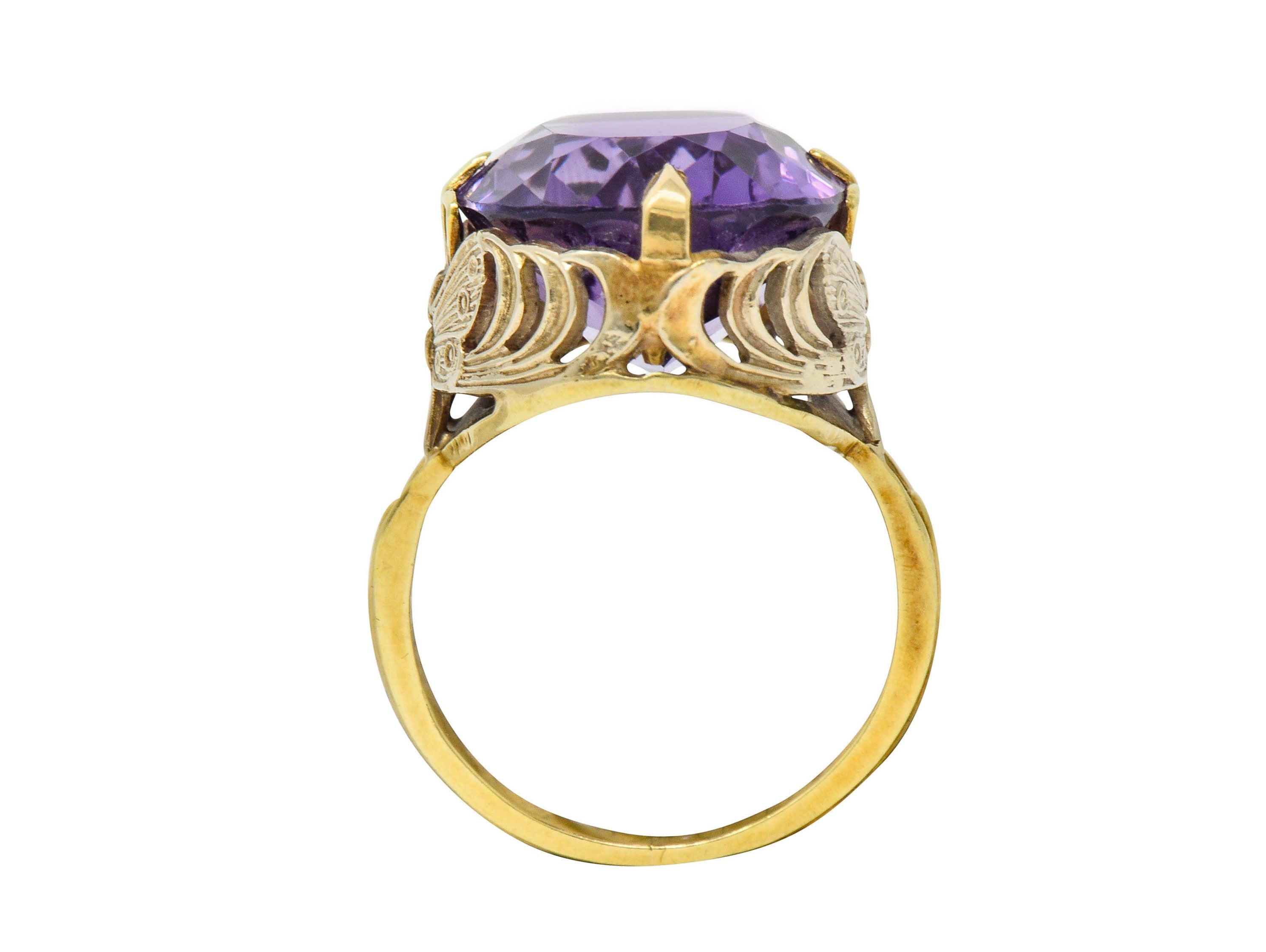 Art Nouveau Amethyst 14 Karat Two-Tone Gold Butterfly Statement RingRing - Wilson's Estate Jewelry