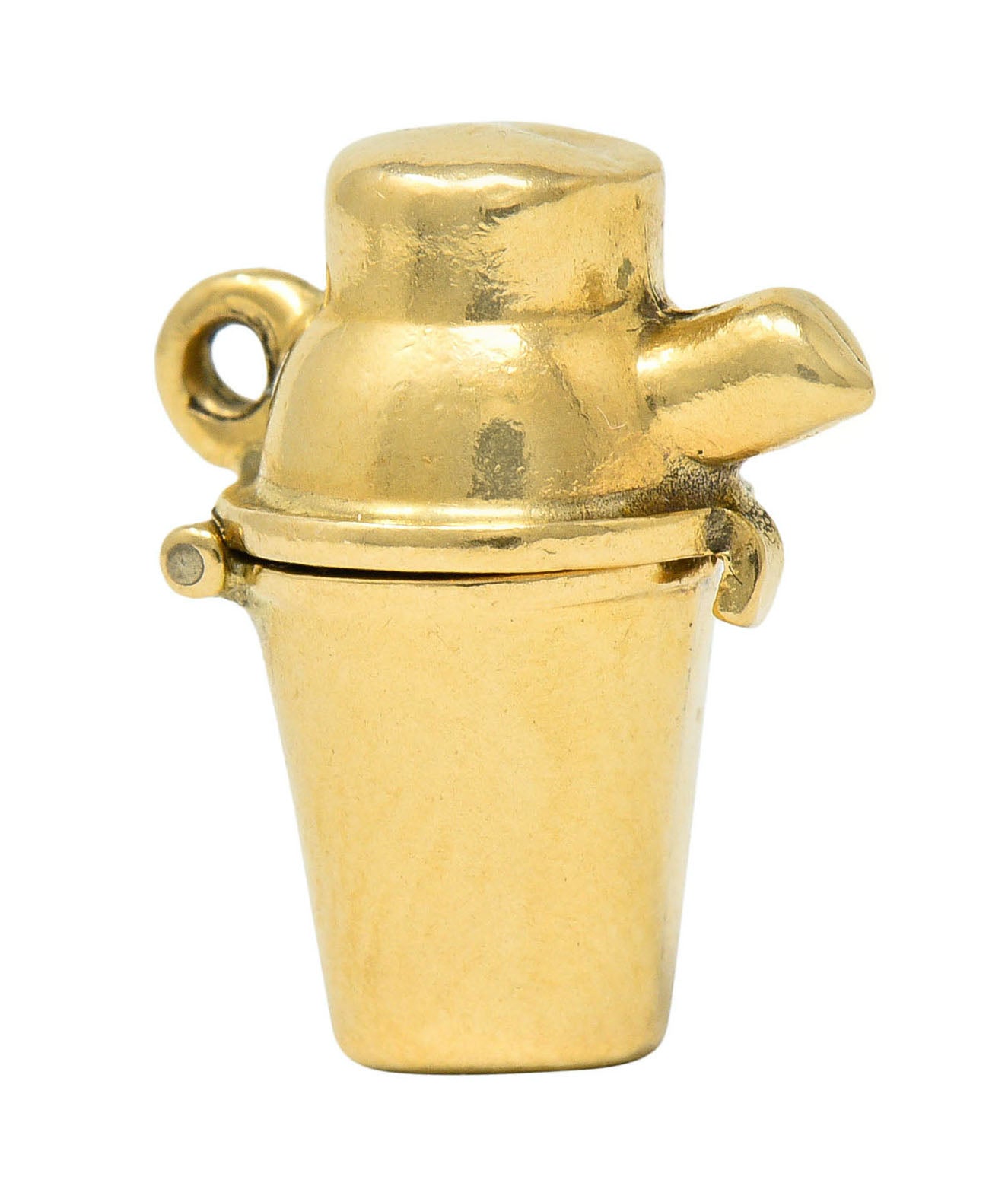 Retro 14 Karat Gold Devil Martini Shaker Charmcharm - Wilson's Estate Jewelry