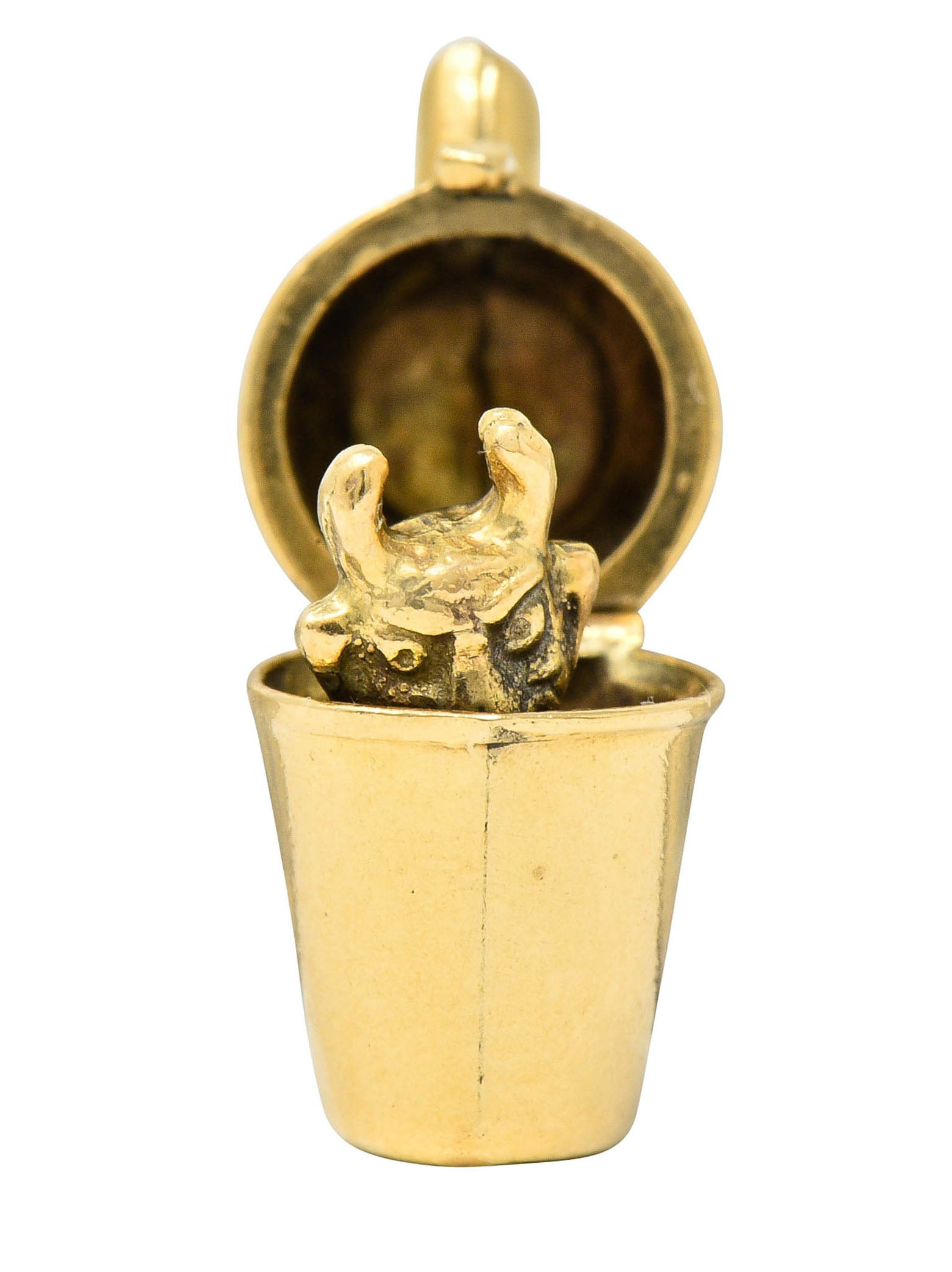 Retro 14 Karat Gold Devil Martini Shaker Charmcharm - Wilson's Estate Jewelry