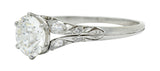 Early Art Deco 1.58 CTW Diamond Platinum Lotus Engagement RingRing - Wilson's Estate Jewelry