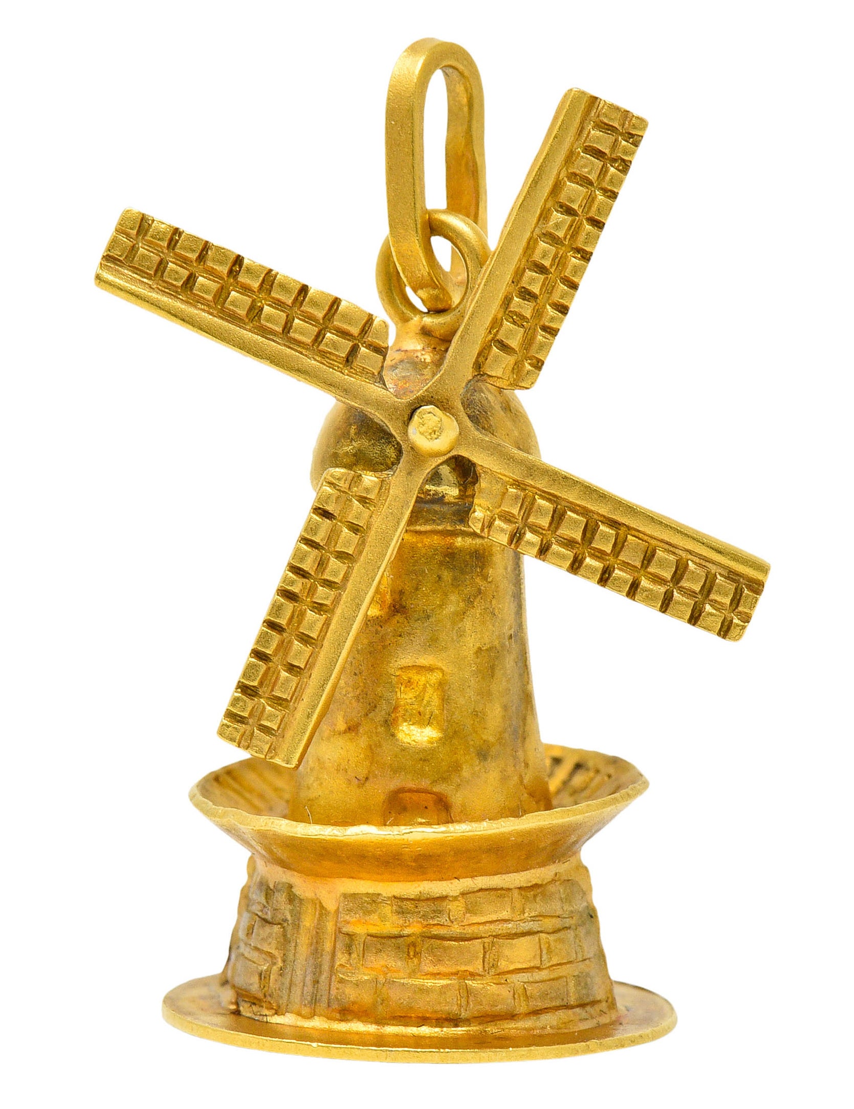 Retro 18 Karat Gold Articulated Dutch Windmill Charmcharm - Wilson's Estate Jewelry