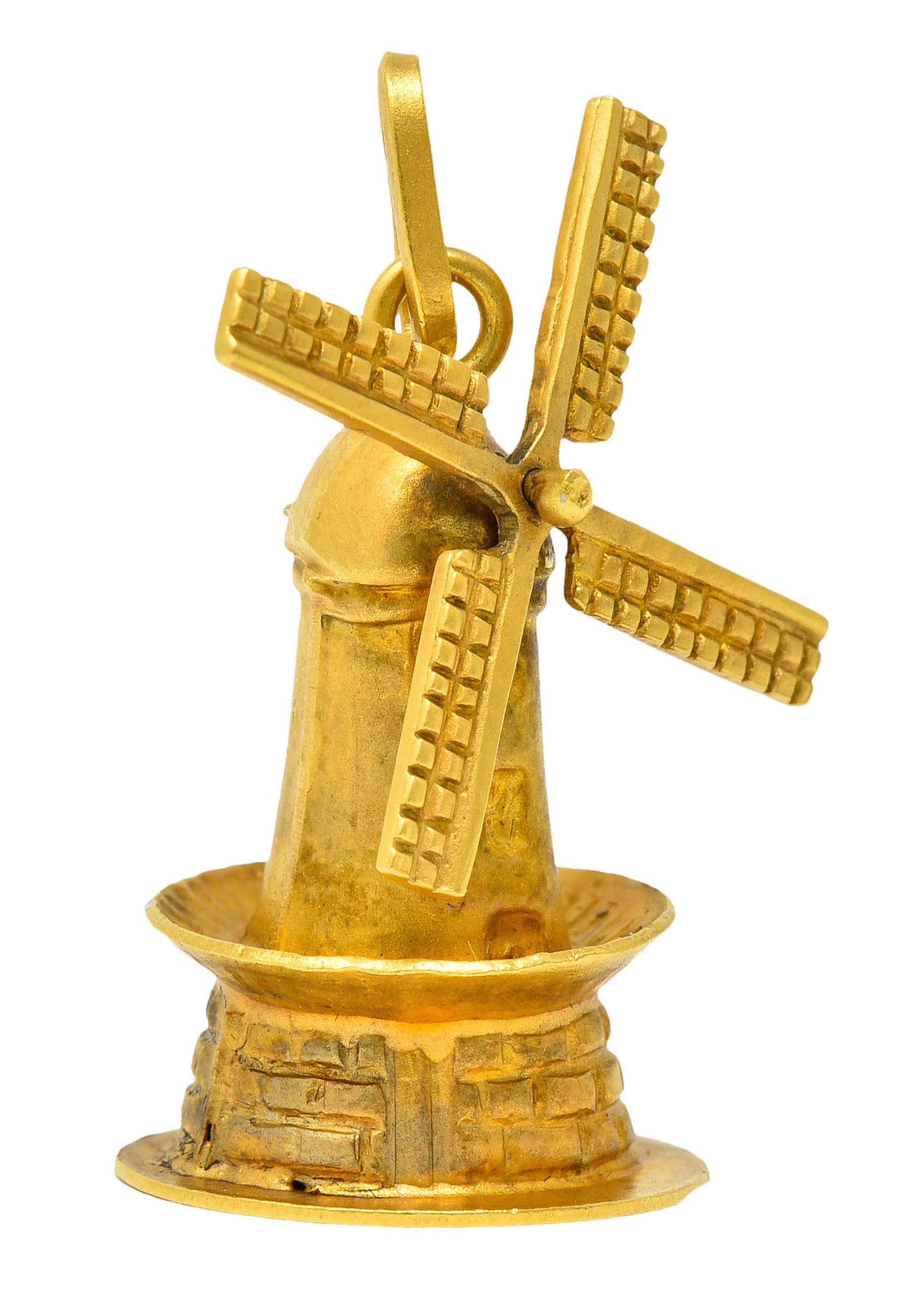 Retro 18 Karat Gold Articulated Dutch Windmill Charmcharm - Wilson's Estate Jewelry