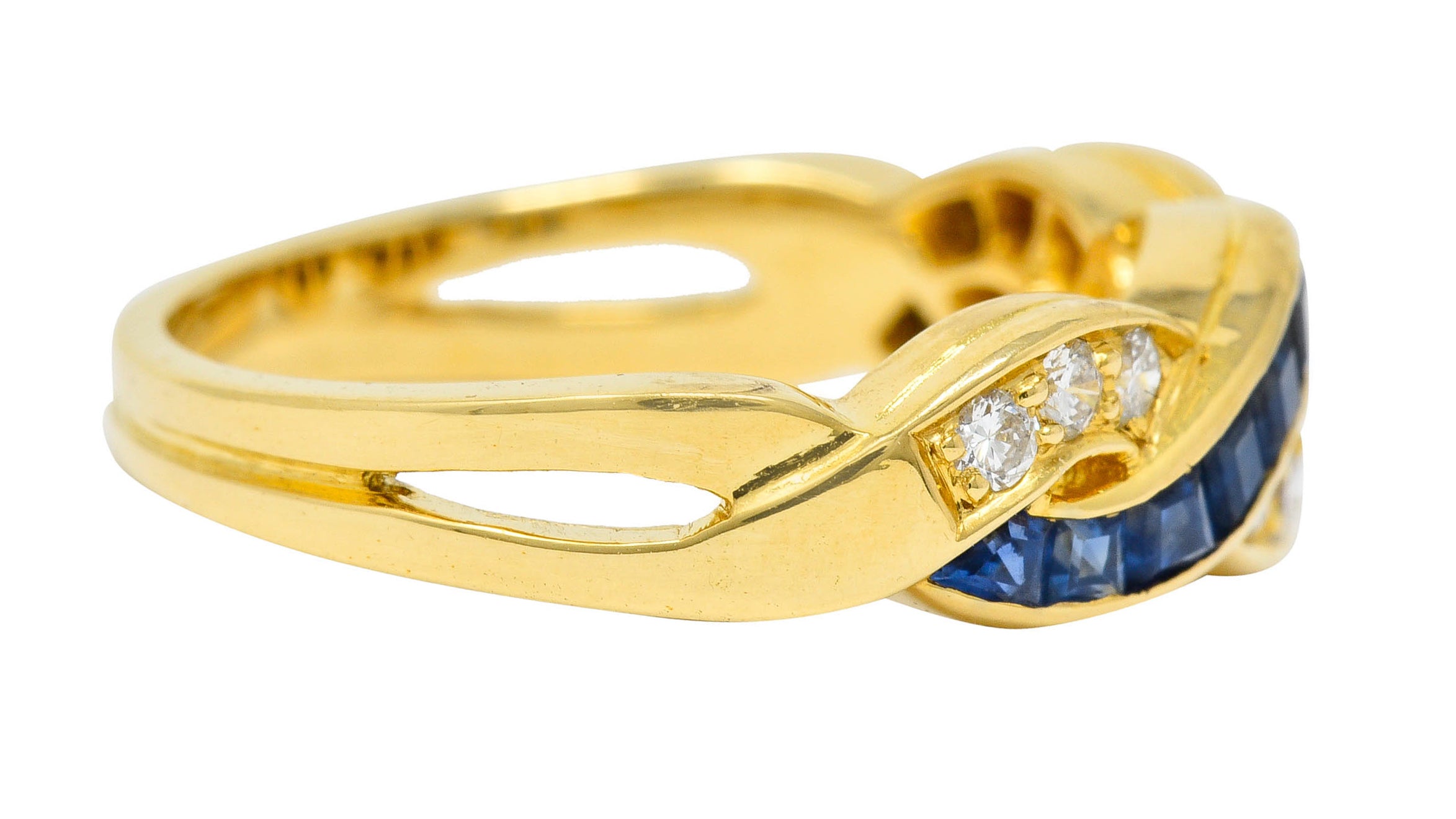 Tiffany & Co. Sapphire Diamond 18 Karat Gold Interlaced Band RingRing - Wilson's Estate Jewelry