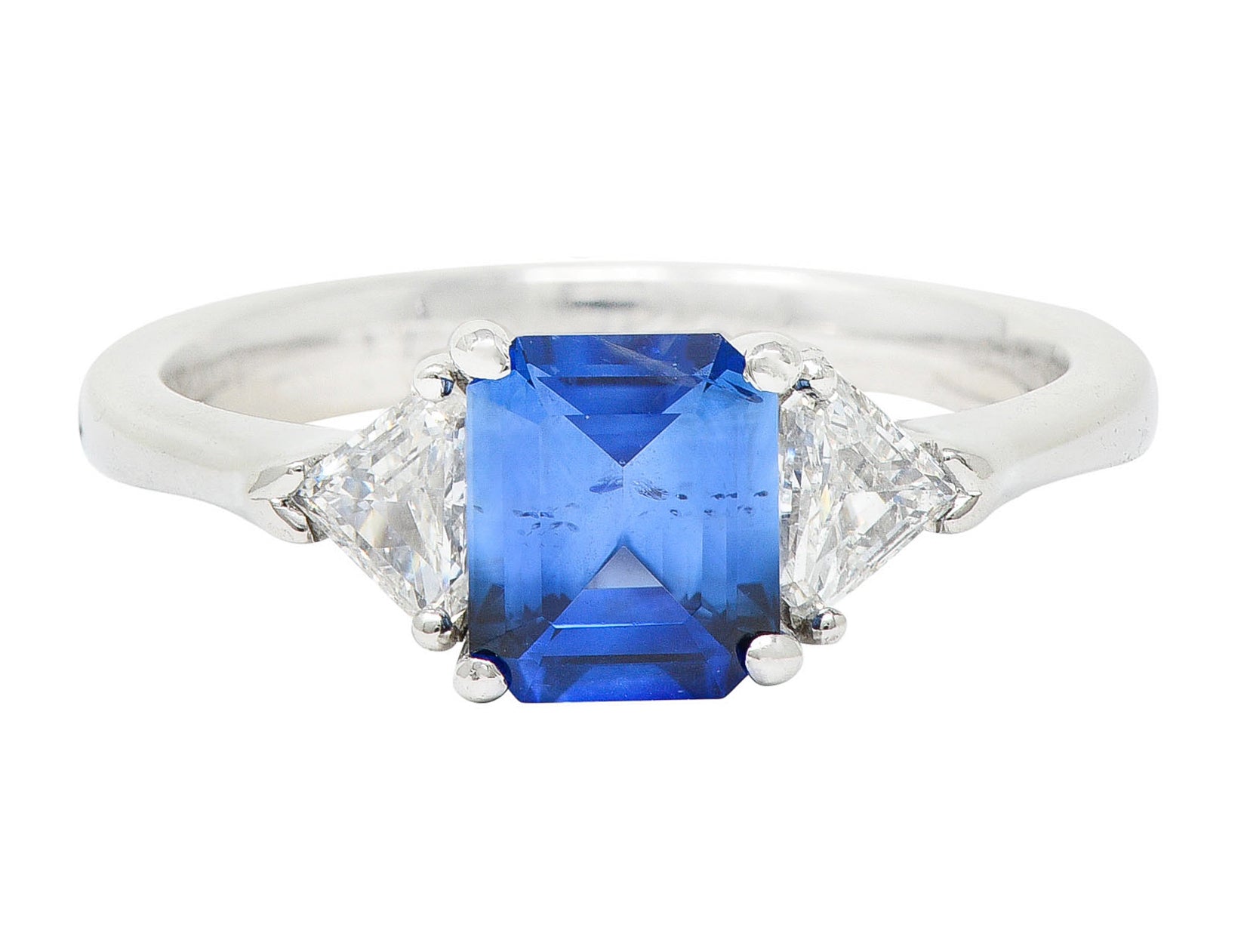 Contemporary 1.25 CTW Sapphire Diamond Three Stone RingRing - Wilson's Estate Jewelry