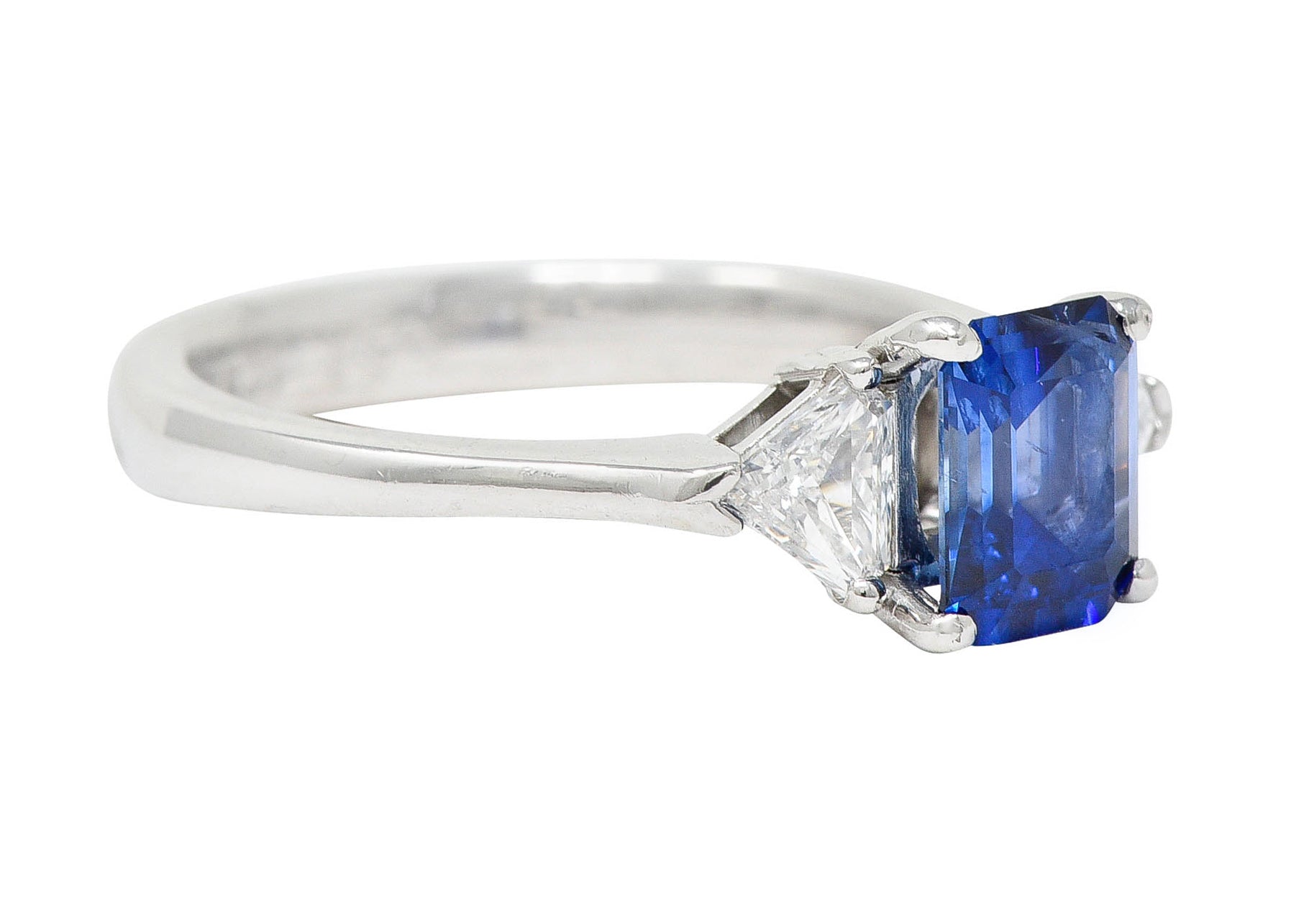 Contemporary 1.25 CTW Sapphire Diamond Three Stone RingRing - Wilson's Estate Jewelry