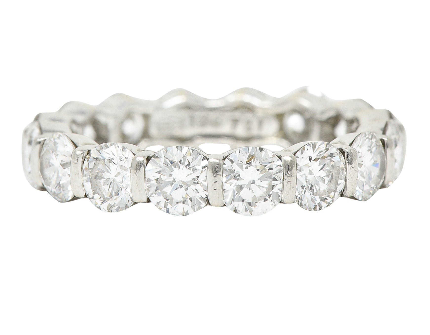 Harry Winston 3.50 CTW Round Brilliant Diamond Platinum Eternity Band Ring Wilson's Estate Jewelry