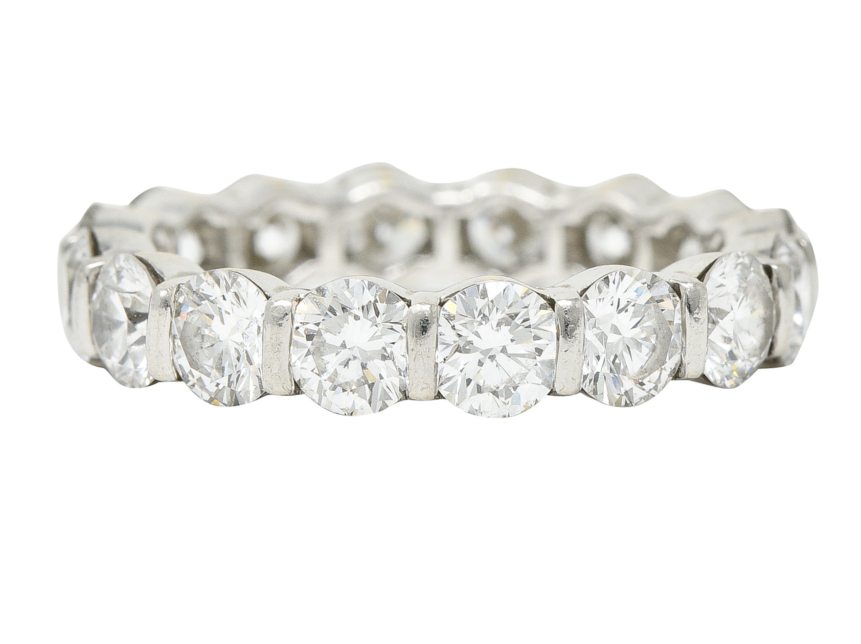 Harry Winston 3.50 CTW Round Brilliant Diamond Platinum Eternity Band Ring Wilson's Estate Jewelry