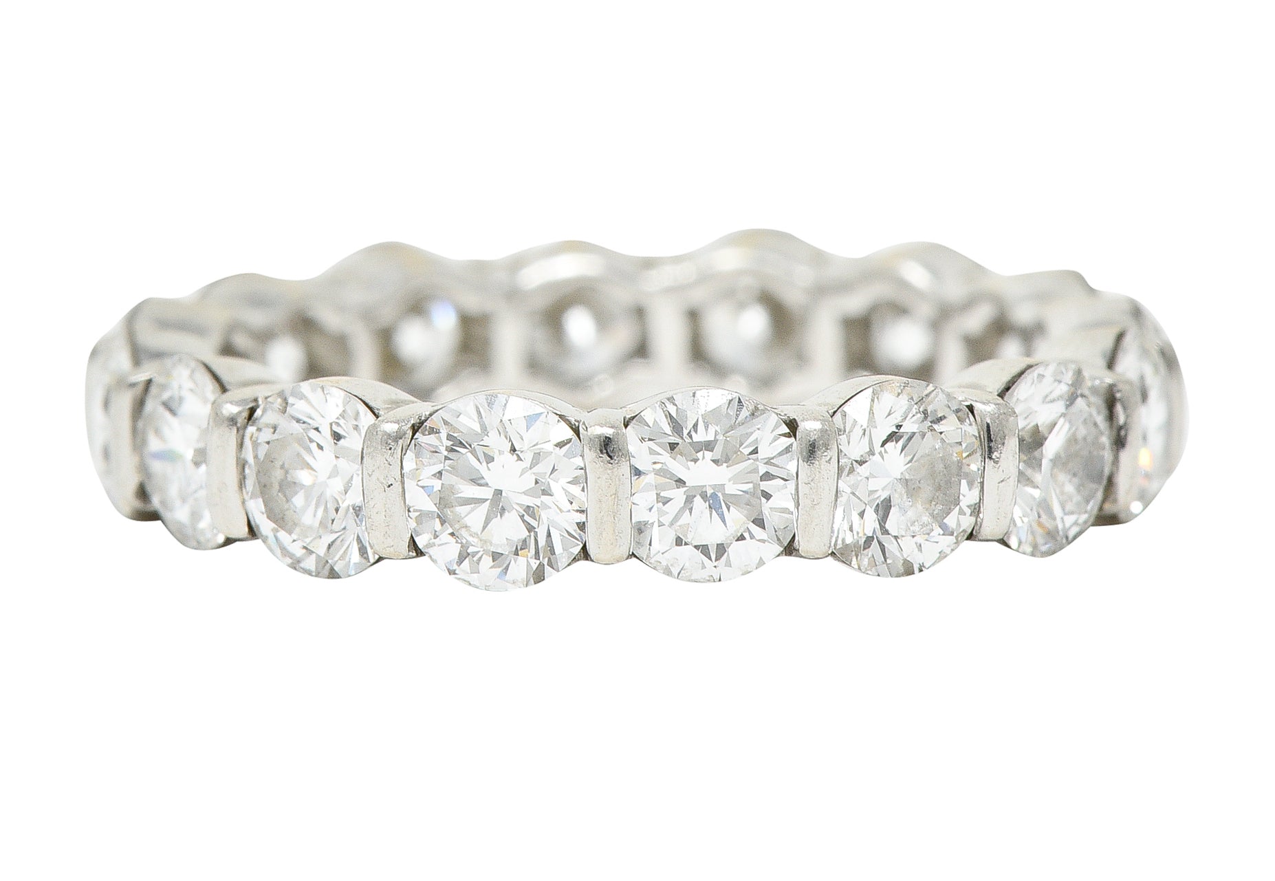 Harry Winston 3.50 CTW Round Brilliant Diamond Platinum Eternity Band Ring Wilson's Estate Jewelry