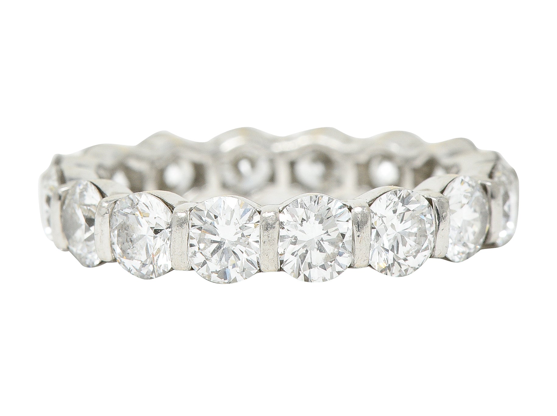 Harry Winston 3.50 CTW Round Brilliant Diamond Platinum Eternity Band Ring Wilson's Estate Jewelry