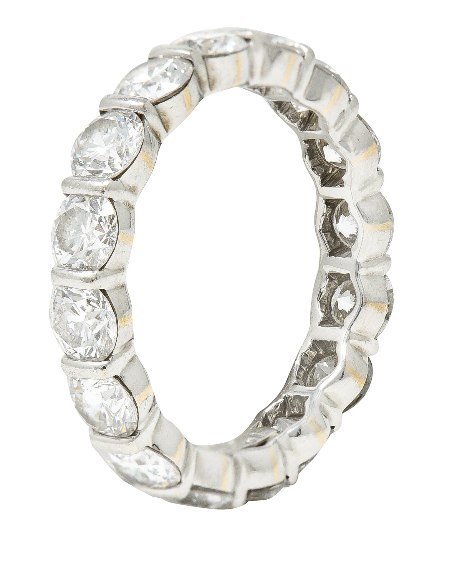 Harry Winston 3.50 CTW Round Brilliant Diamond Platinum Eternity Band Ring Wilson's Estate Jewelry