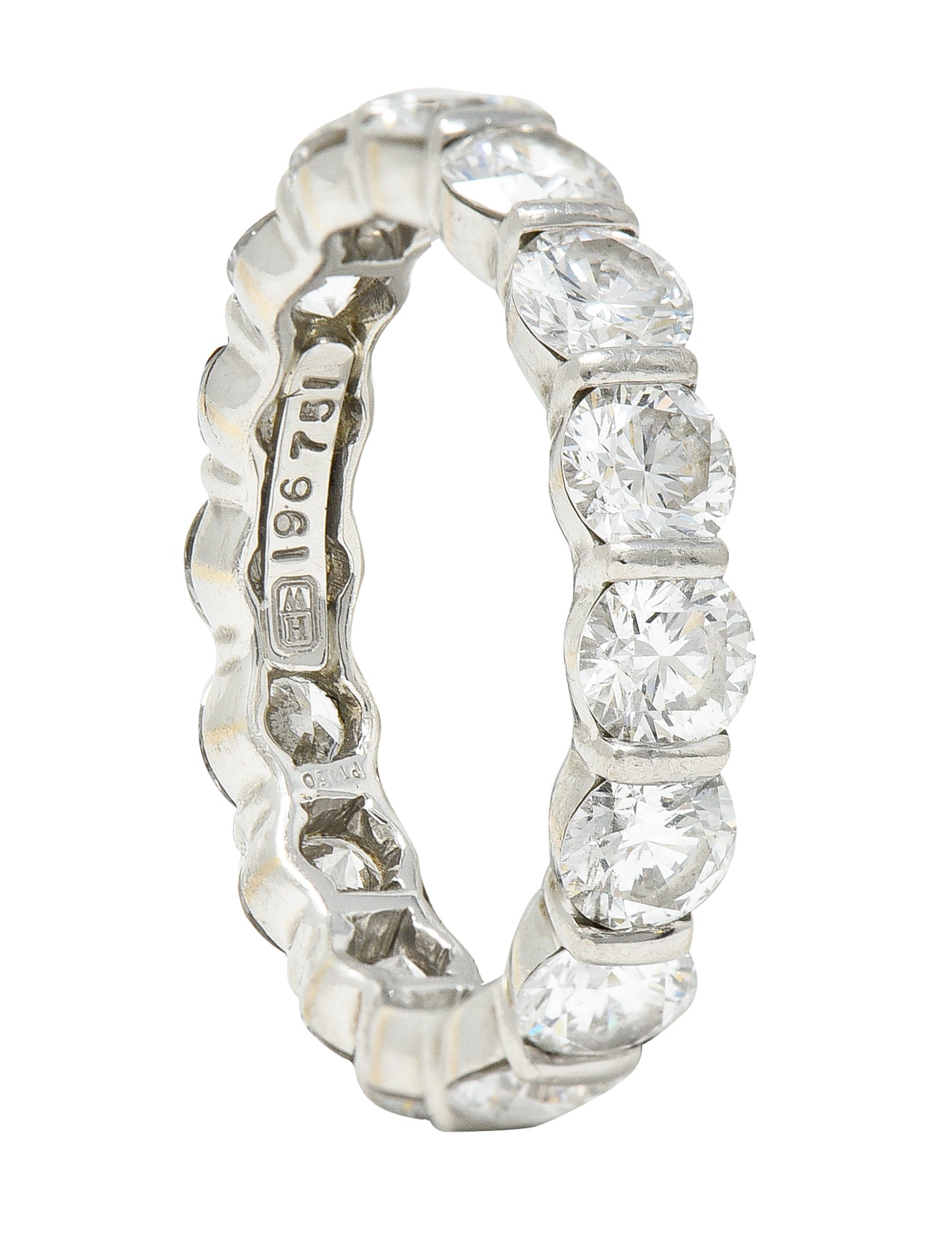 Harry Winston 3.50 CTW Round Brilliant Diamond Platinum Eternity Band Ring Wilson's Estate Jewelry