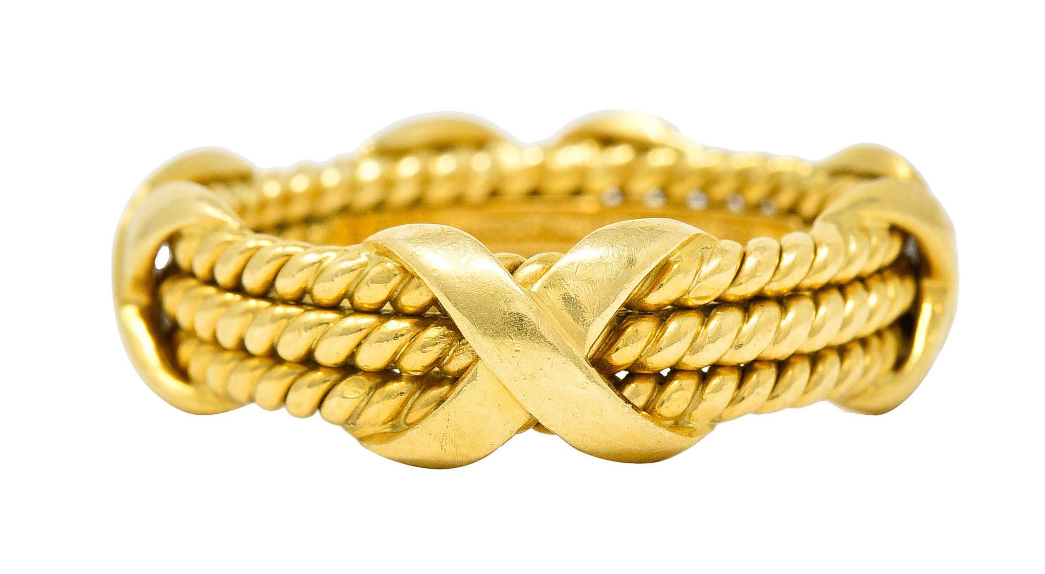 Schlumberger Tiffany & Co. Vintage 18 Karat Gold Twisted Rope X Band RingRing - Wilson's Estate Jewelry