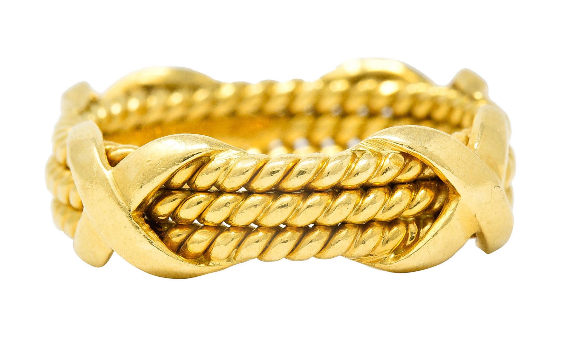 Schlumberger Tiffany & Co. Vintage 18 Karat Gold Twisted Rope X Band RingRing - Wilson's Estate Jewelry