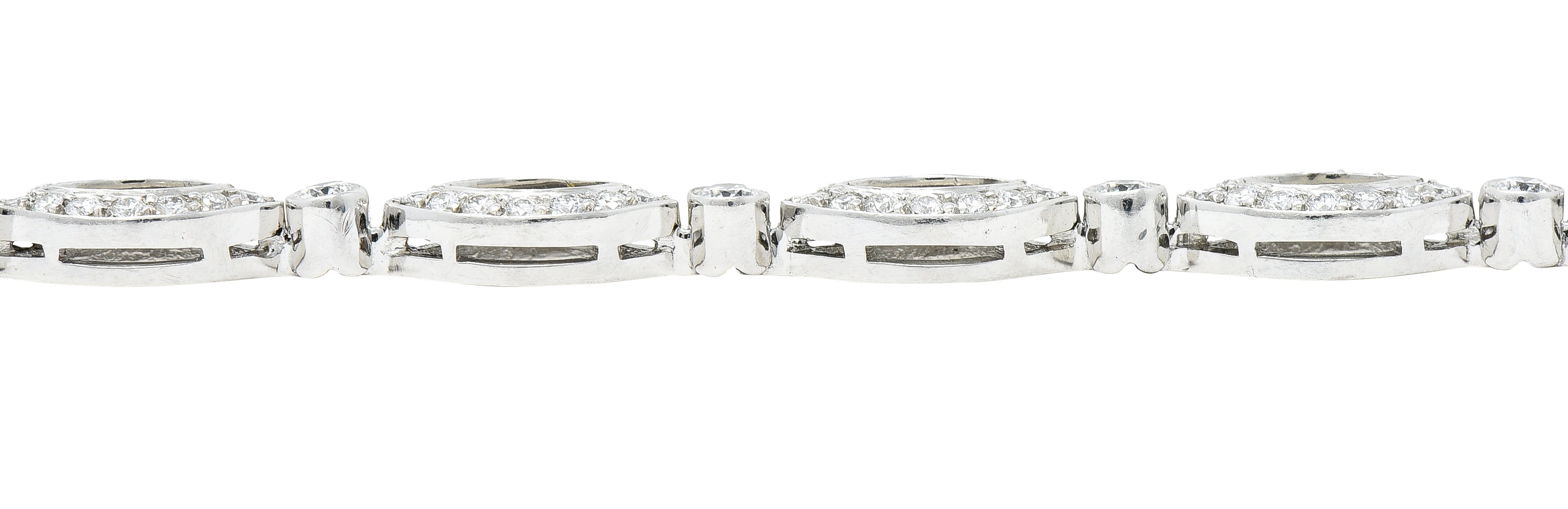 Tiffany & Co. 2.12 CTW Diamond Platinum Navette Jazz Contemporary Line Bracelet Wilson's Estate Jewelry