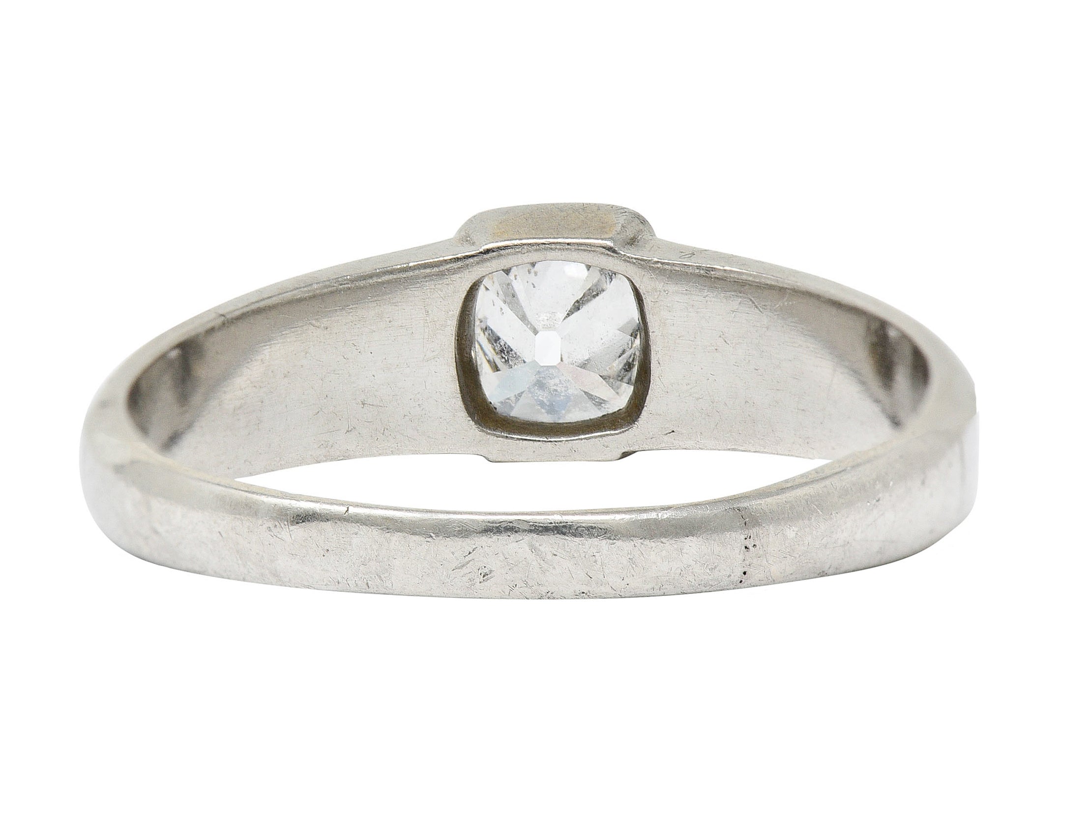 Art Deco 1.00 CTW Old Mine Diamond Platinum Men's Band RingRing - Wilson's Estate Jewelry