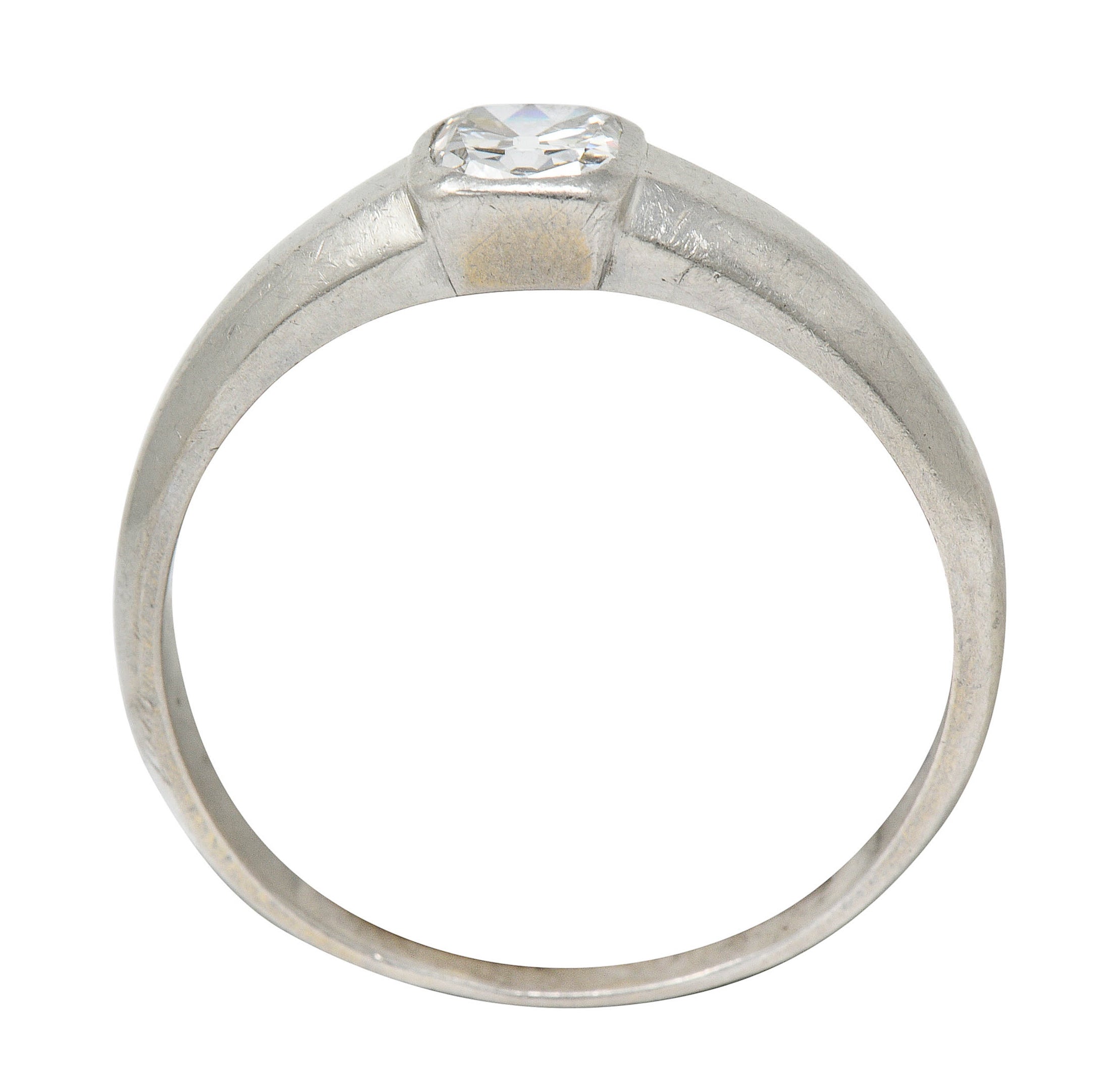 Art Deco 1.00 CTW Old Mine Diamond Platinum Men's Band RingRing - Wilson's Estate Jewelry