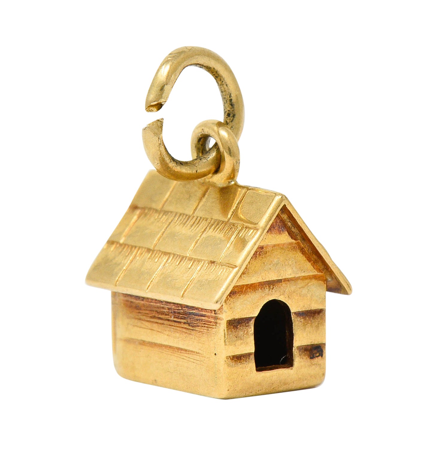 Retro 14 Karat Gold Doghouse Charm Circa 1950charm - Wilson's Estate Jewelry