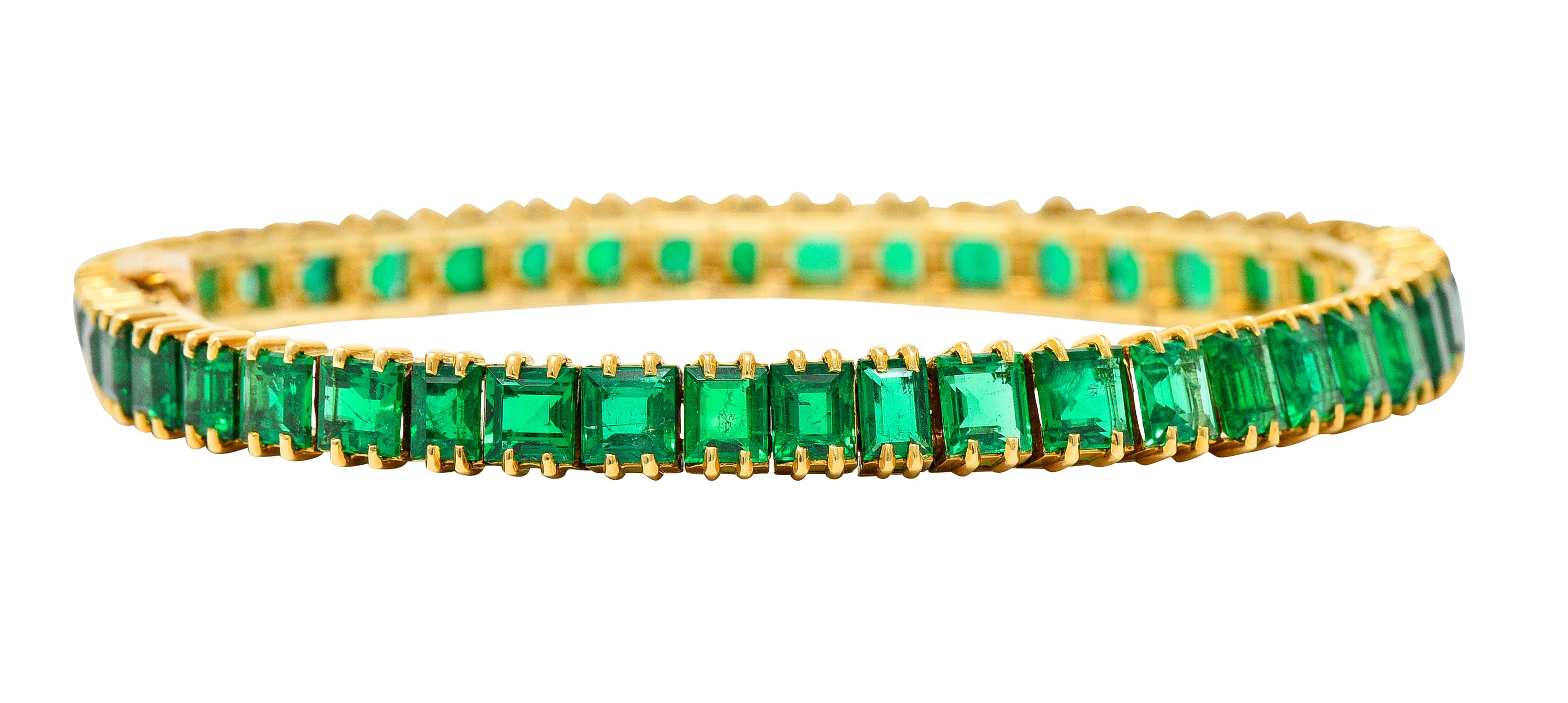 Boucheron Paris 12.50 CTW Emerald 18 Karat Yellow Gold Gemstone Line BraceletBracelet - Wilson's Estate Jewelry