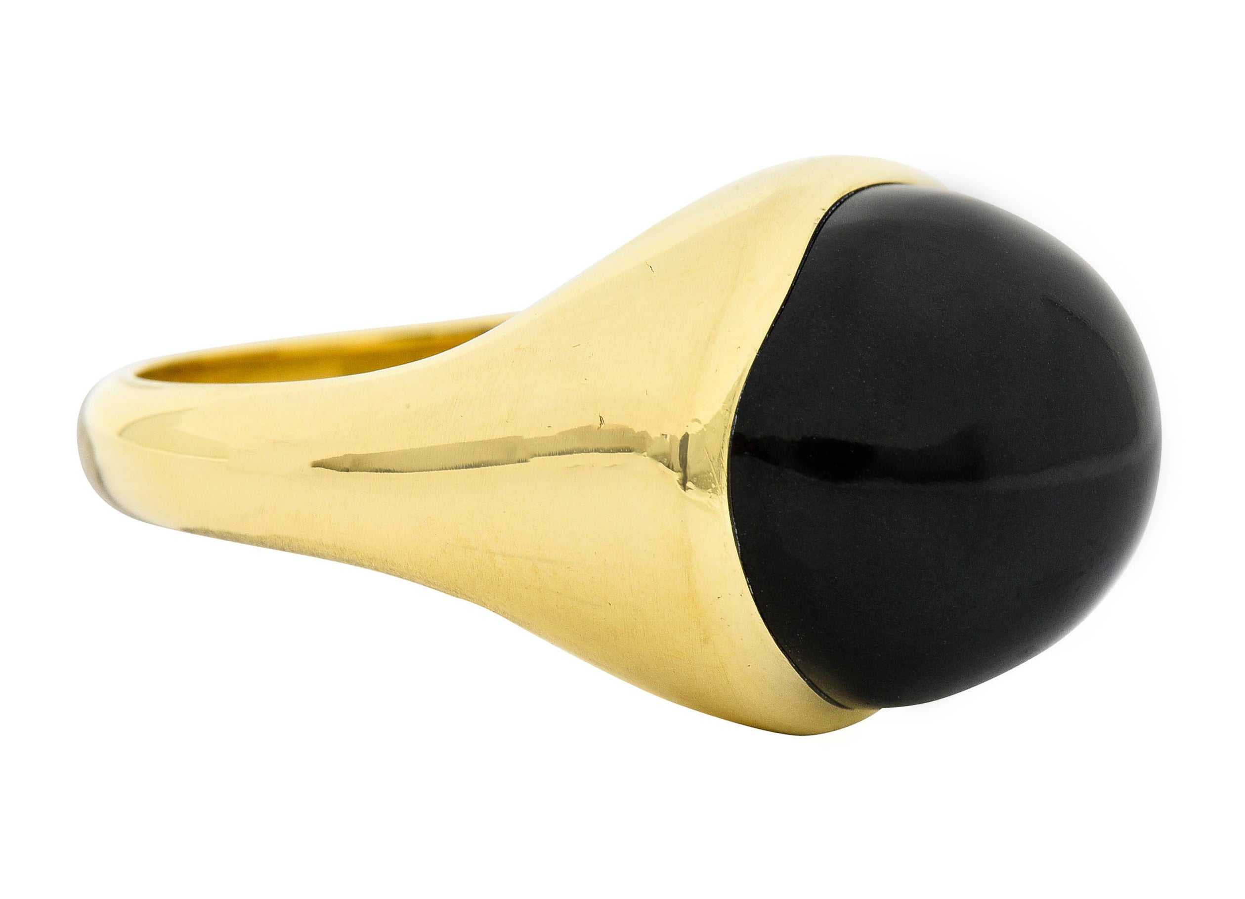 Elsa Peretti Tiffany & Co. Onyx Cabochon 18 Karat Gold Gemstone RingRing - Wilson's Estate Jewelry