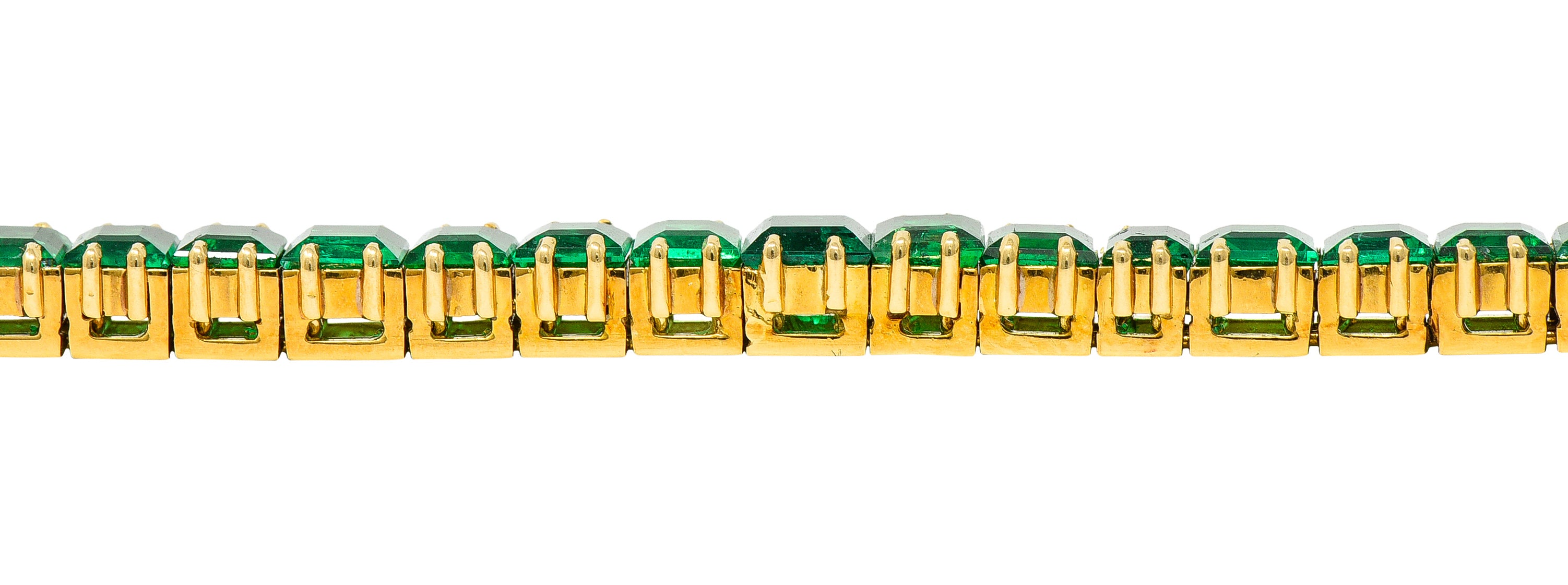 Boucheron Paris 12.50 CTW Emerald 18 Karat Yellow Gold Gemstone Line BraceletBracelet - Wilson's Estate Jewelry