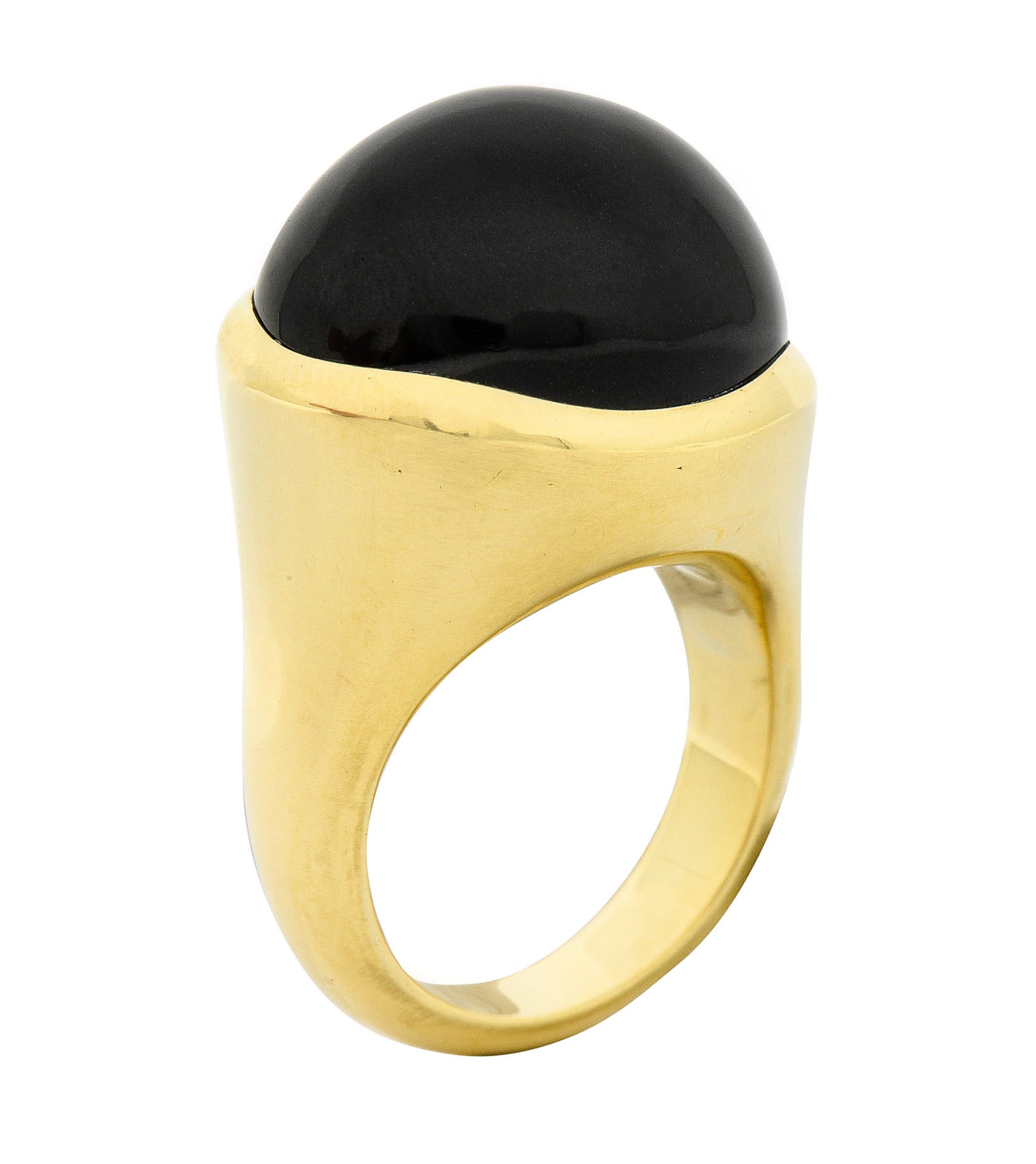 Elsa Peretti Tiffany & Co. Onyx Cabochon 18 Karat Gold Gemstone RingRing - Wilson's Estate Jewelry