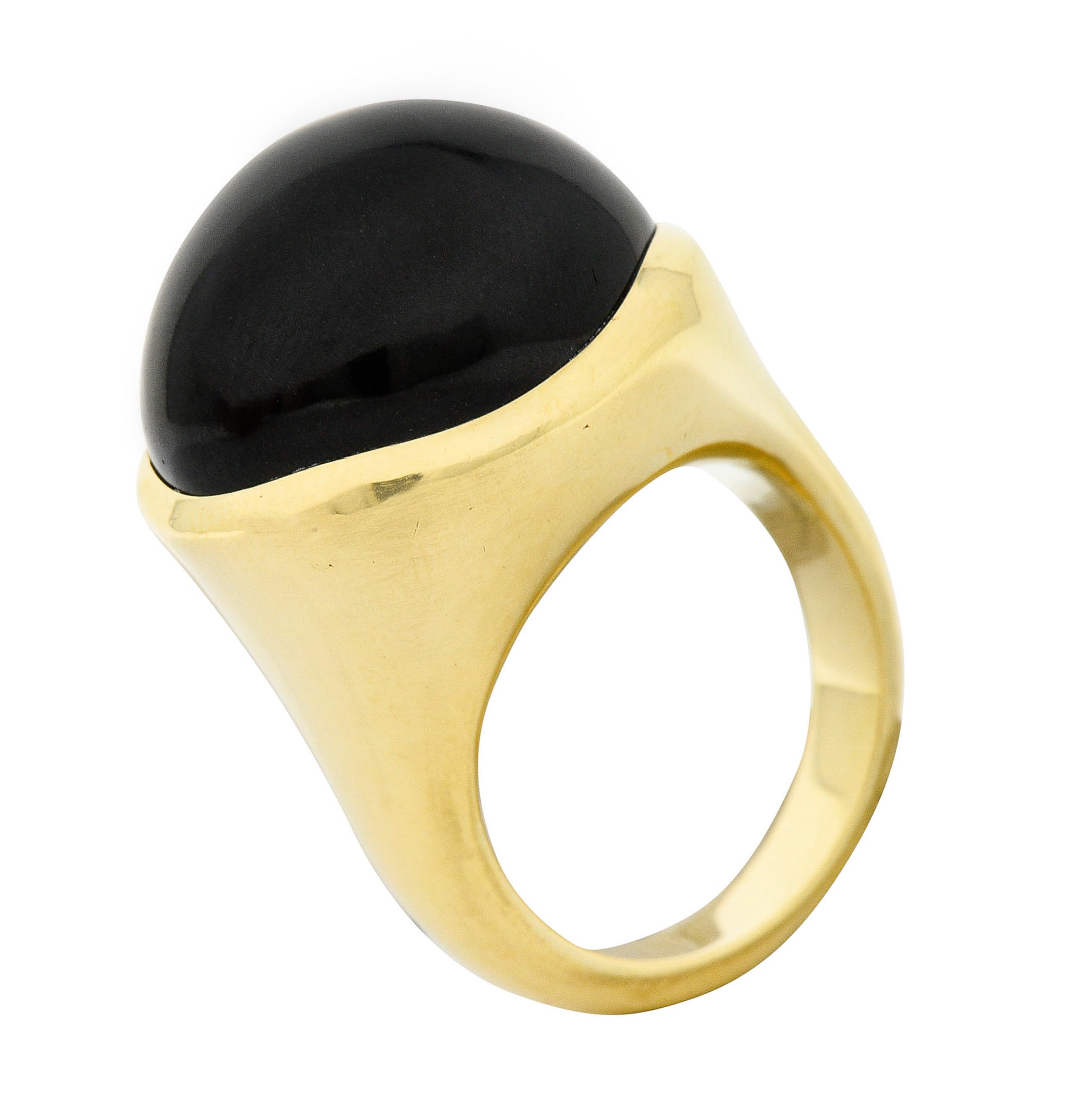 Elsa Peretti Tiffany & Co. Onyx Cabochon 18 Karat Gold Gemstone RingRing - Wilson's Estate Jewelry