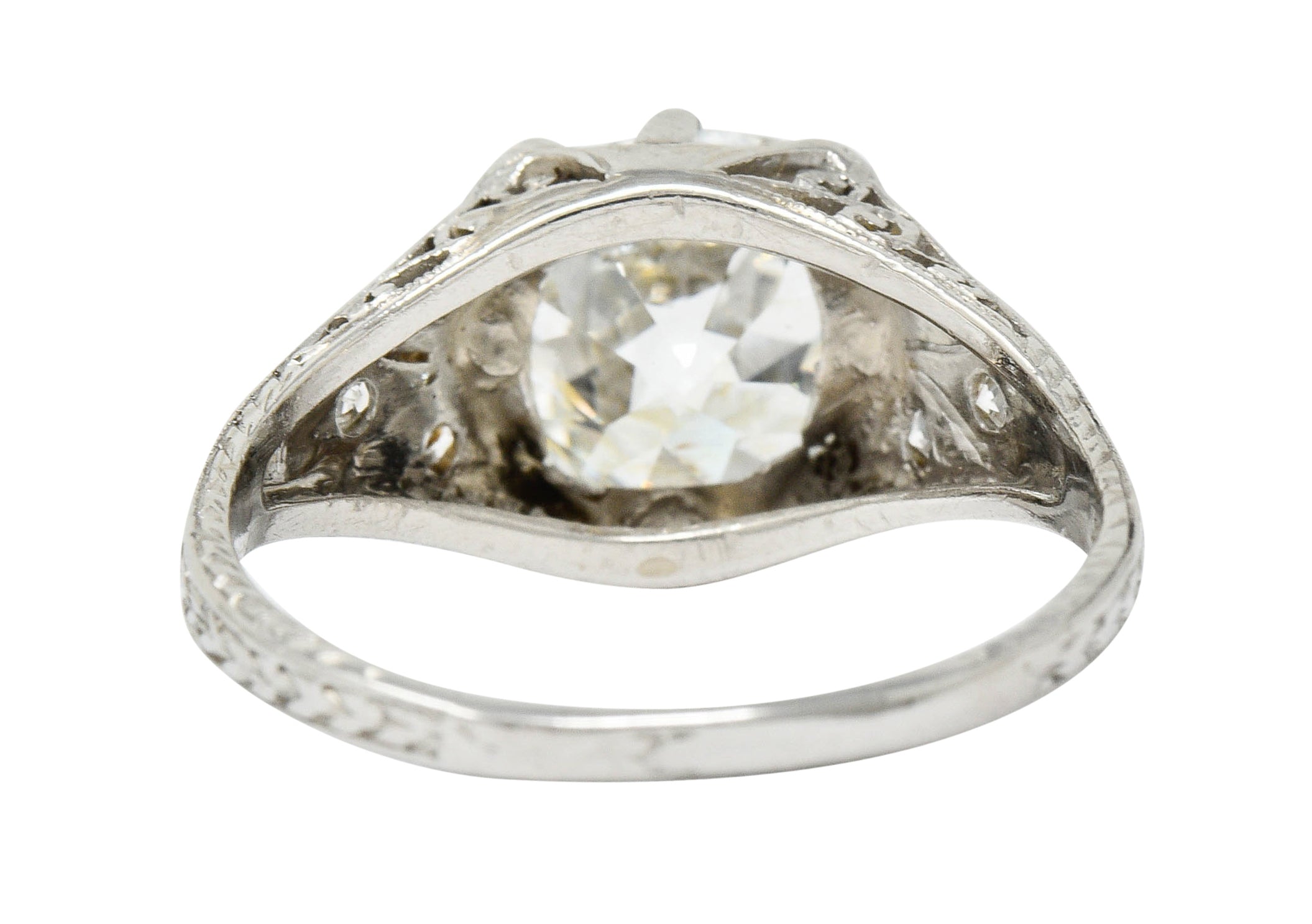 Art Deco 3.16 CTW Diamond Platinum Engagement Ring GIARing - Wilson's Estate Jewelry