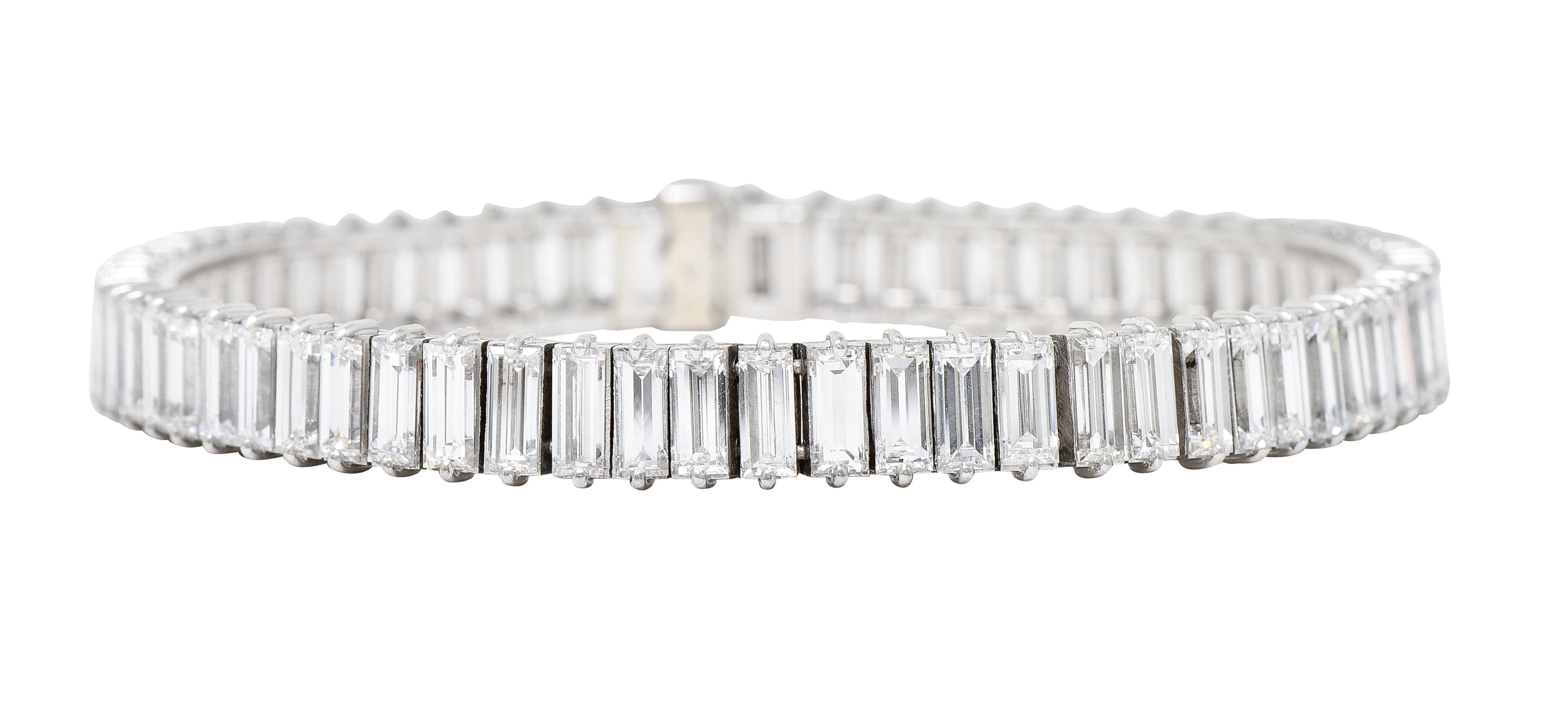 Boucheron Paris Mid-Century 17.00 CTW Baguette Diamond Platinum Line BraceletBracelet - Wilson's Estate Jewelry