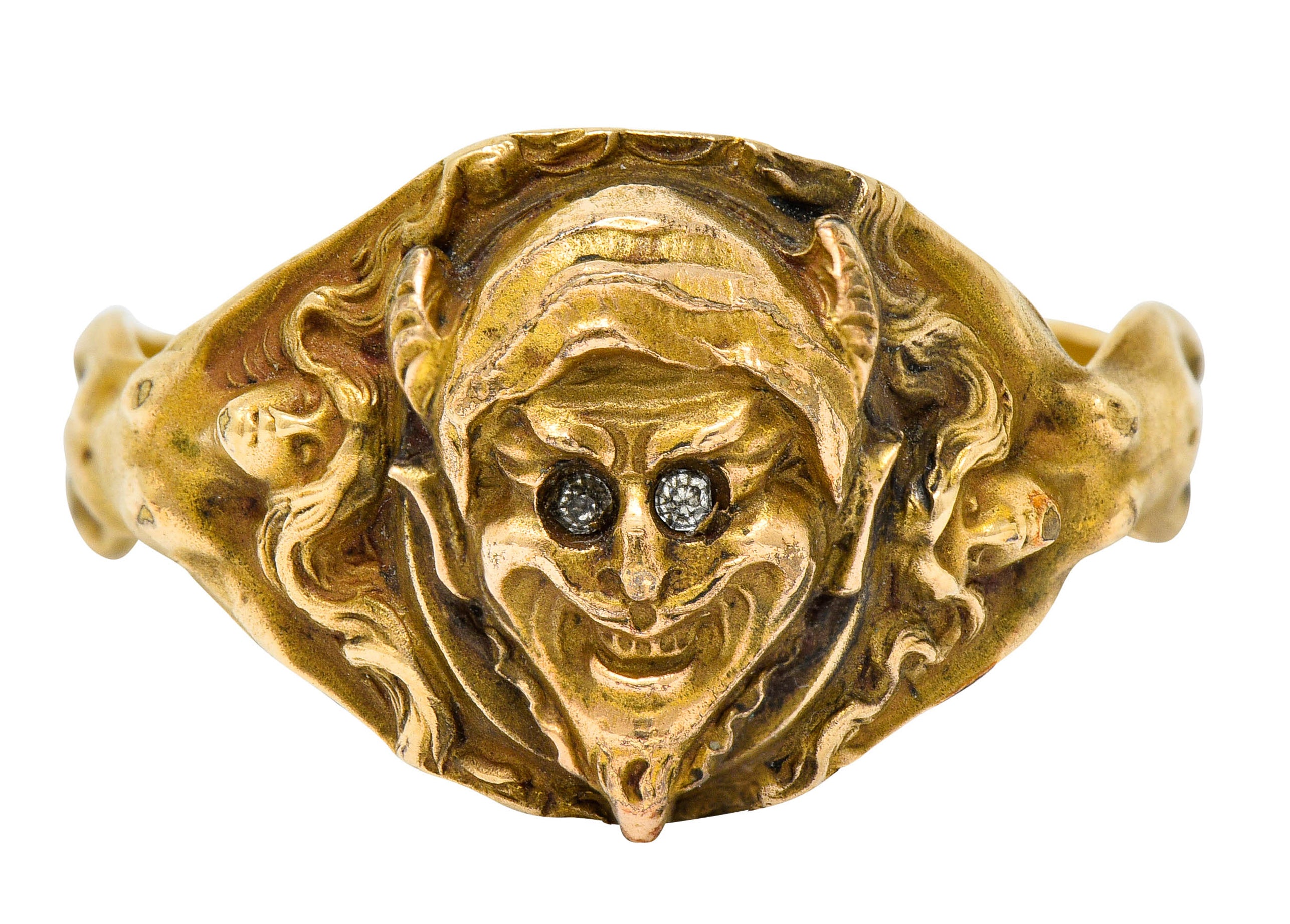 1890's Victorian Gold Full-Bodied Figure Devil Band Ring - Wilson's Estate Jewelry