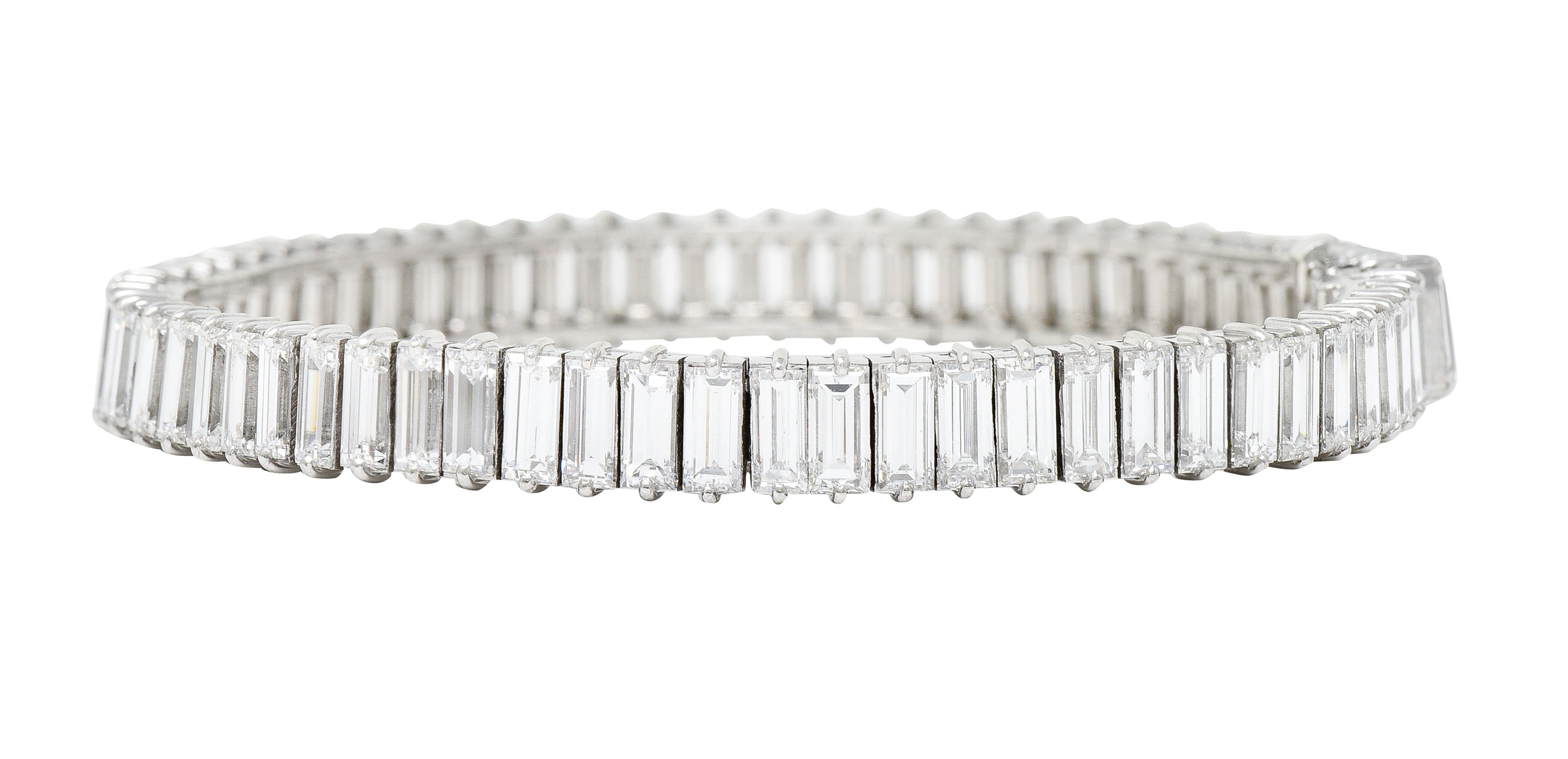 Boucheron Paris Mid-Century 17.00 CTW Baguette Diamond Platinum Line BraceletBracelet - Wilson's Estate Jewelry