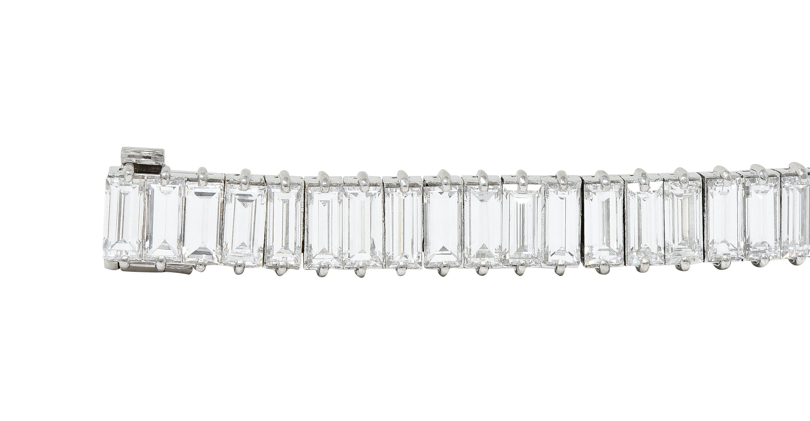 Boucheron Paris Mid-Century 17.00 CTW Baguette Diamond Platinum Line BraceletBracelet - Wilson's Estate Jewelry