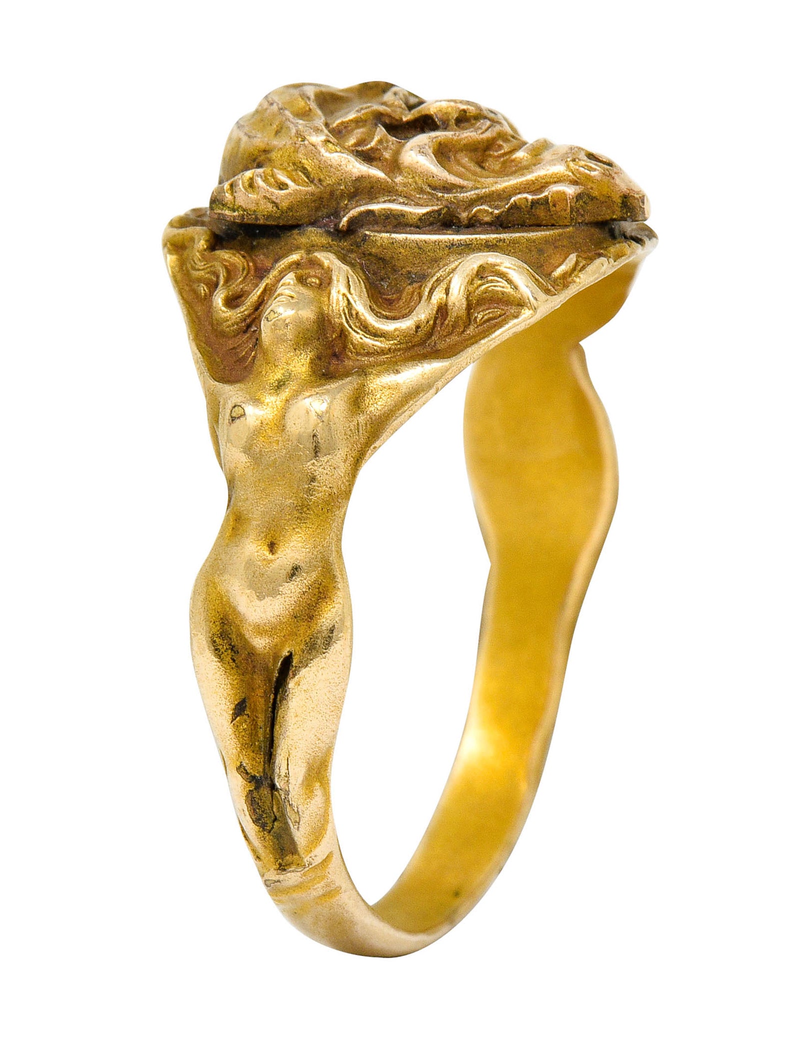 1890's Victorian Gold Full-Bodied Figure Devil Band Ring - Wilson's Estate Jewelry