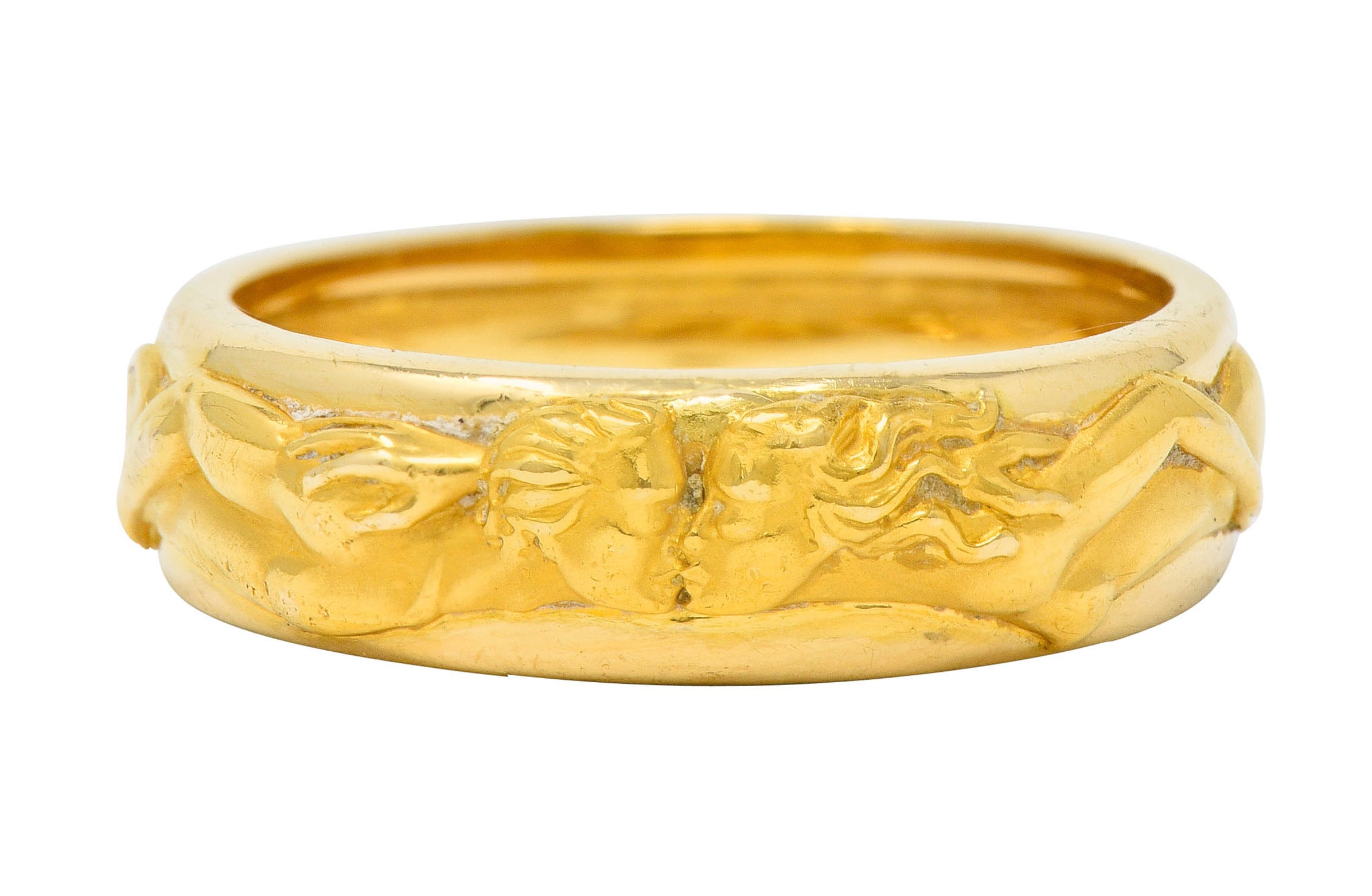 Carrera Y Carrera 18 Karat Gold 6.5 MM Promesa Unisex Band Ring Circa 2014 - Wilson's Estate Jewelry