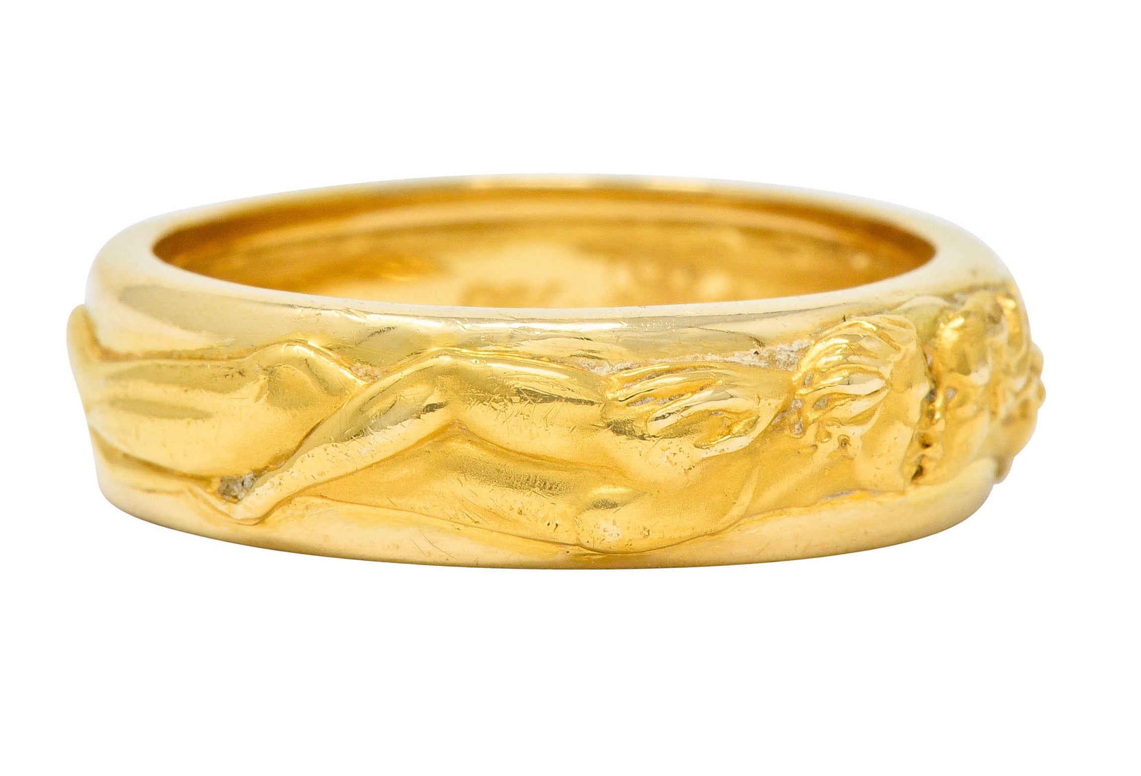 Carrera Y Carrera 18 Karat Gold 6.5 MM Promesa Unisex Band Ring Circa 2014 - Wilson's Estate Jewelry