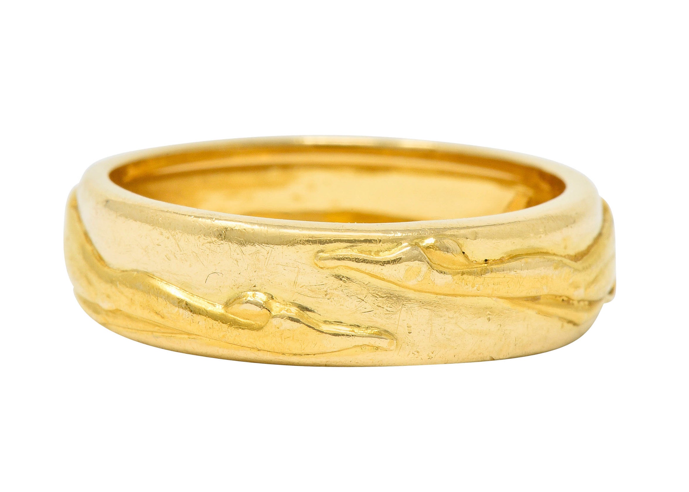 Carrera Y Carrera 18 Karat Gold 6.5 MM Promesa Unisex Band Ring Circa 2014 - Wilson's Estate Jewelry