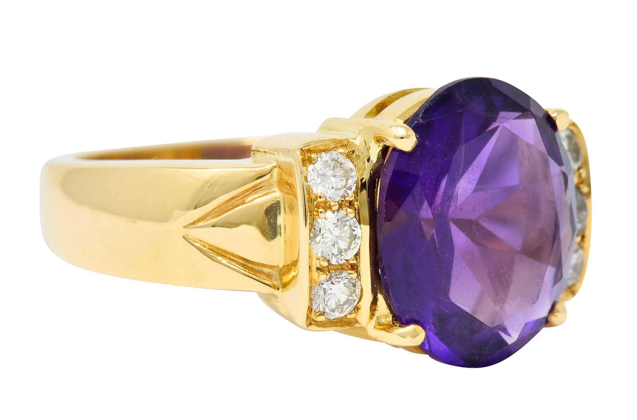 Amethyst Diamond 18 Karat Gold Gemstone Statement RingRing - Wilson's Estate Jewelry