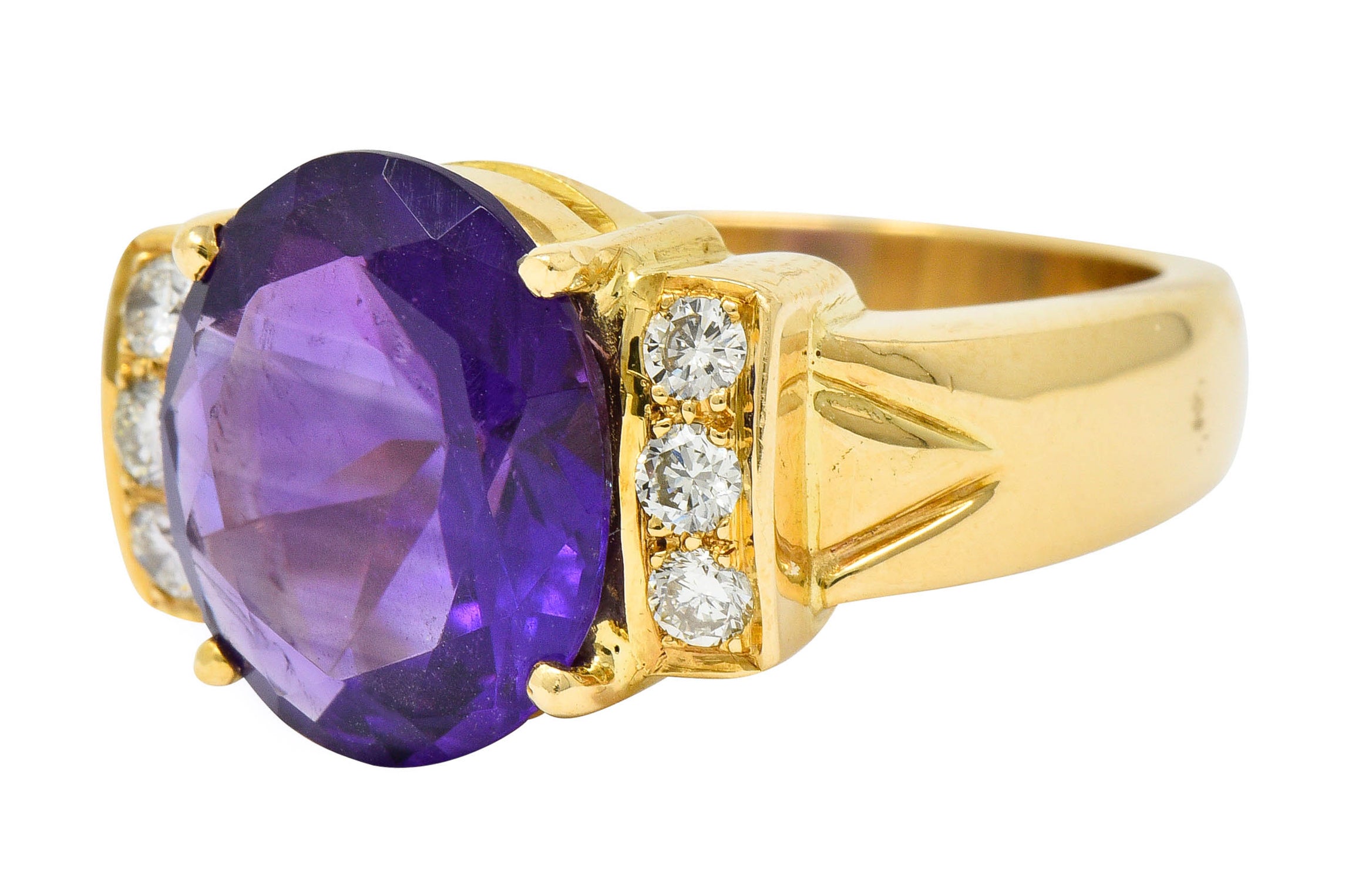 Amethyst Diamond 18 Karat Gold Gemstone Statement RingRing - Wilson's Estate Jewelry