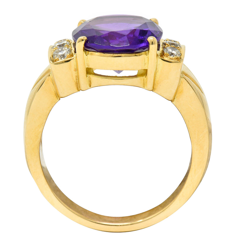 Amethyst Diamond 18 Karat Gold Gemstone Statement RingRing - Wilson's Estate Jewelry