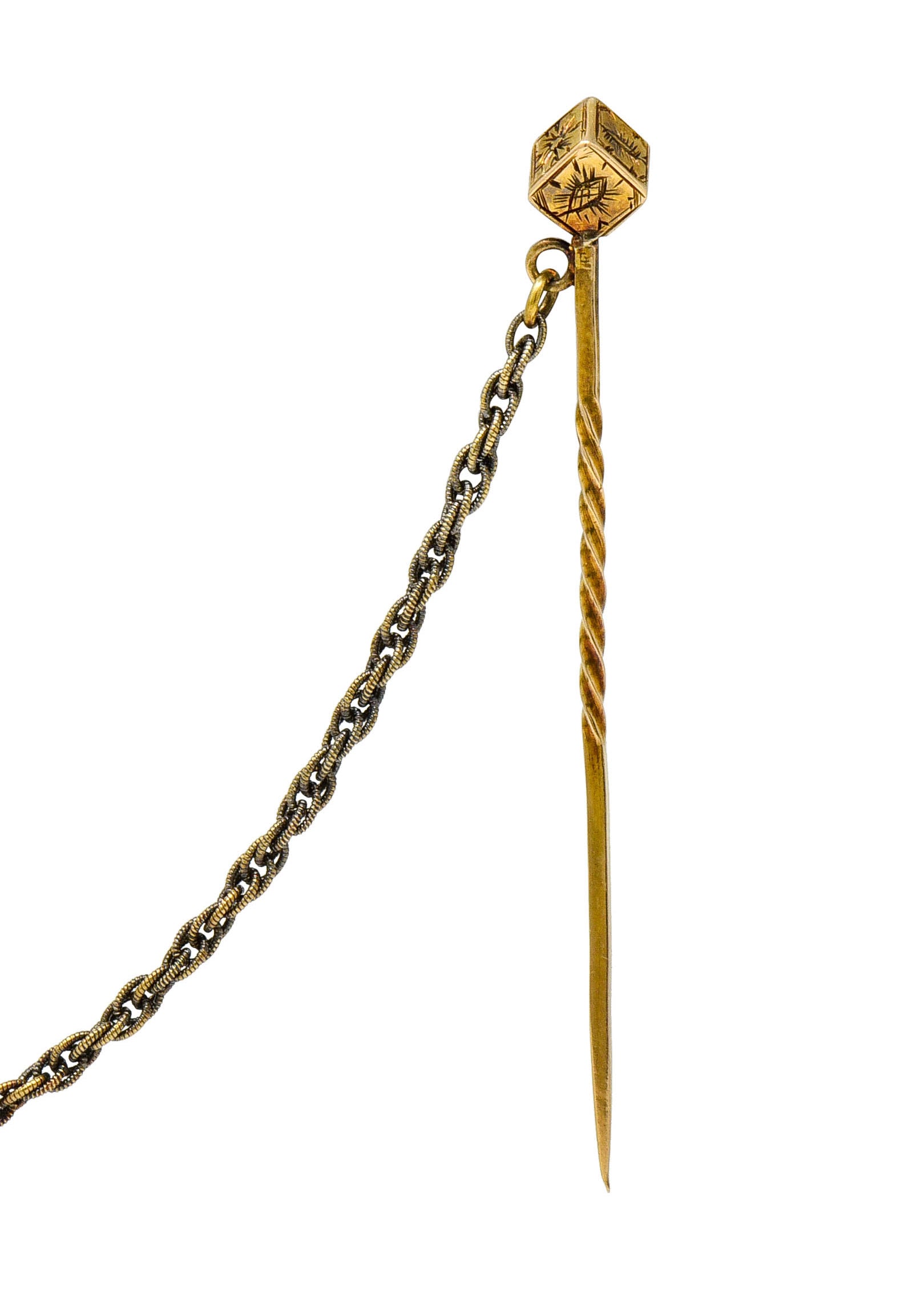 Victorian Diamond 14 Karat Gold Elk Stickpin Circa 1900 - Wilson's Estate Jewelry