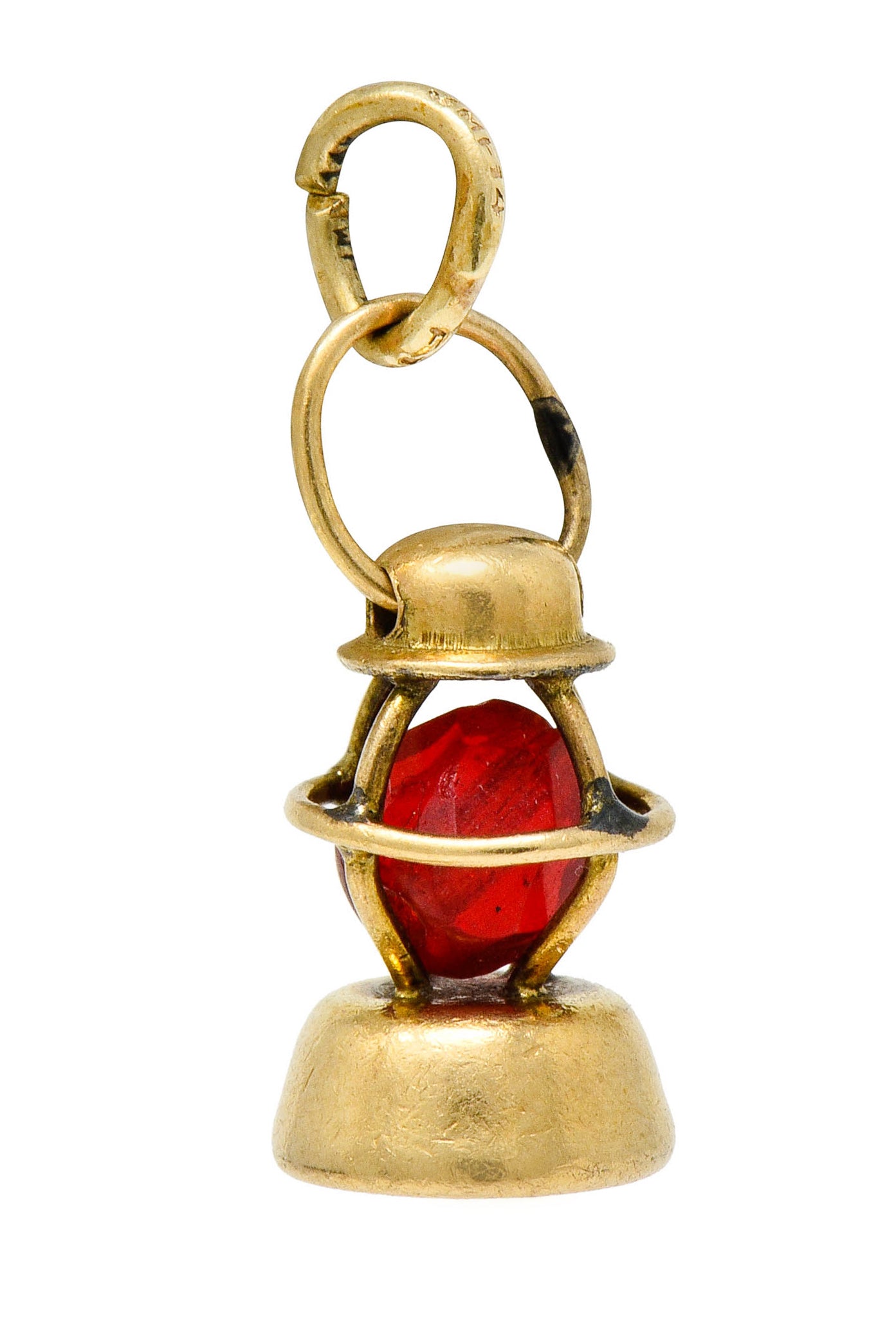 Art Deco 14 Karat Gold Nautical Lantern Charm - Wilson's Estate Jewelry