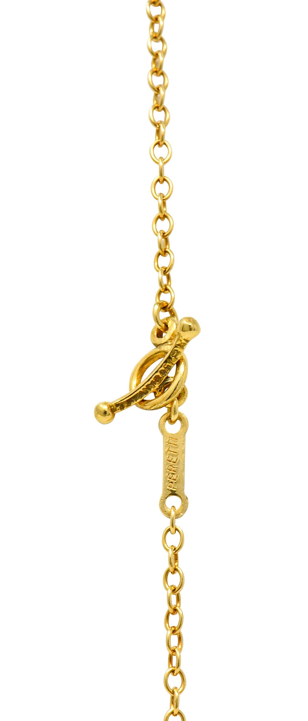 Elsa Peretti Tiffany & Co. Jade 18 Karat Gold Touchstone Pendant Necklace - Wilson's Estate Jewelry