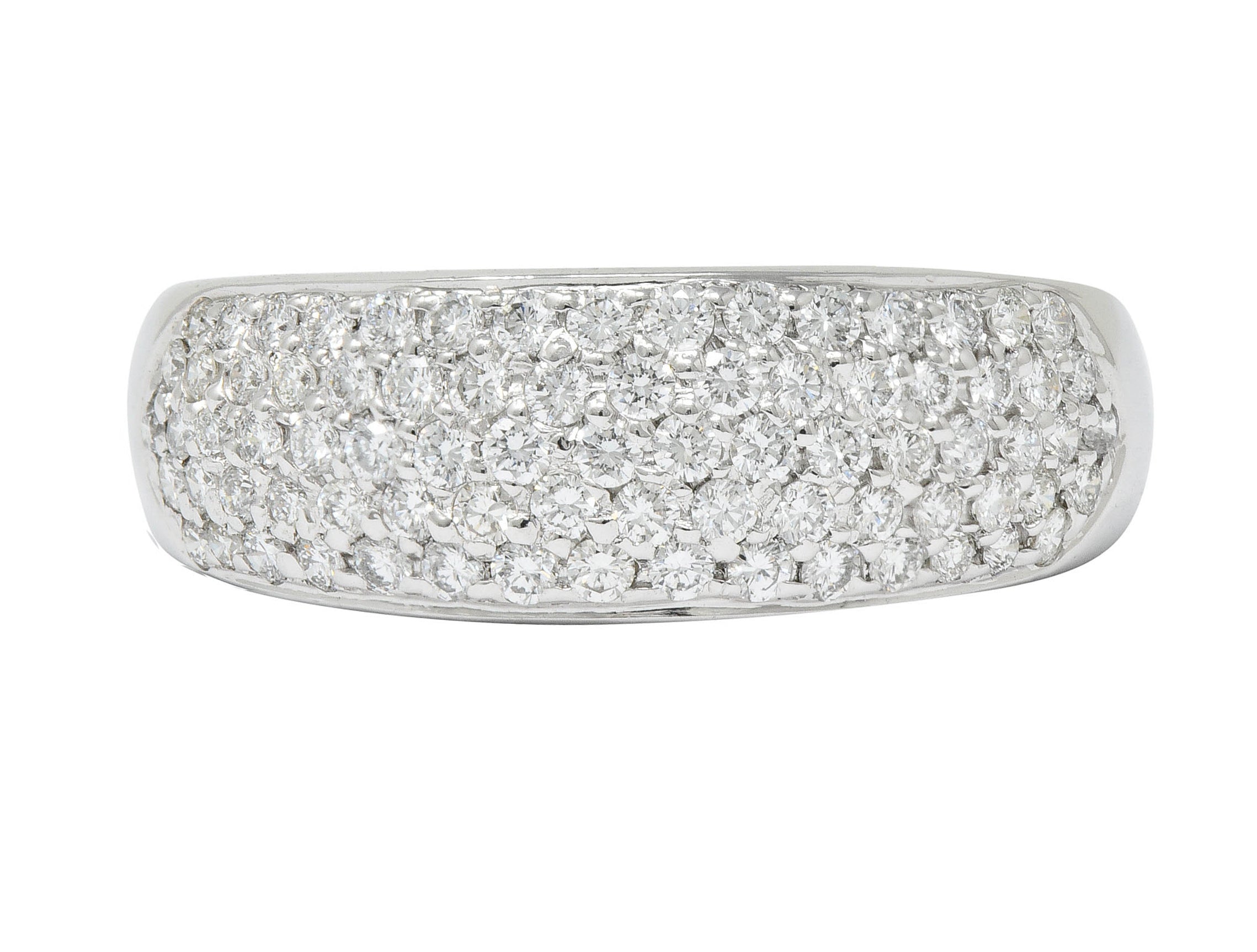 Contemporary 1.10 CTW Pave Diamond Platinum Band RingRing - Wilson's Estate Jewelry