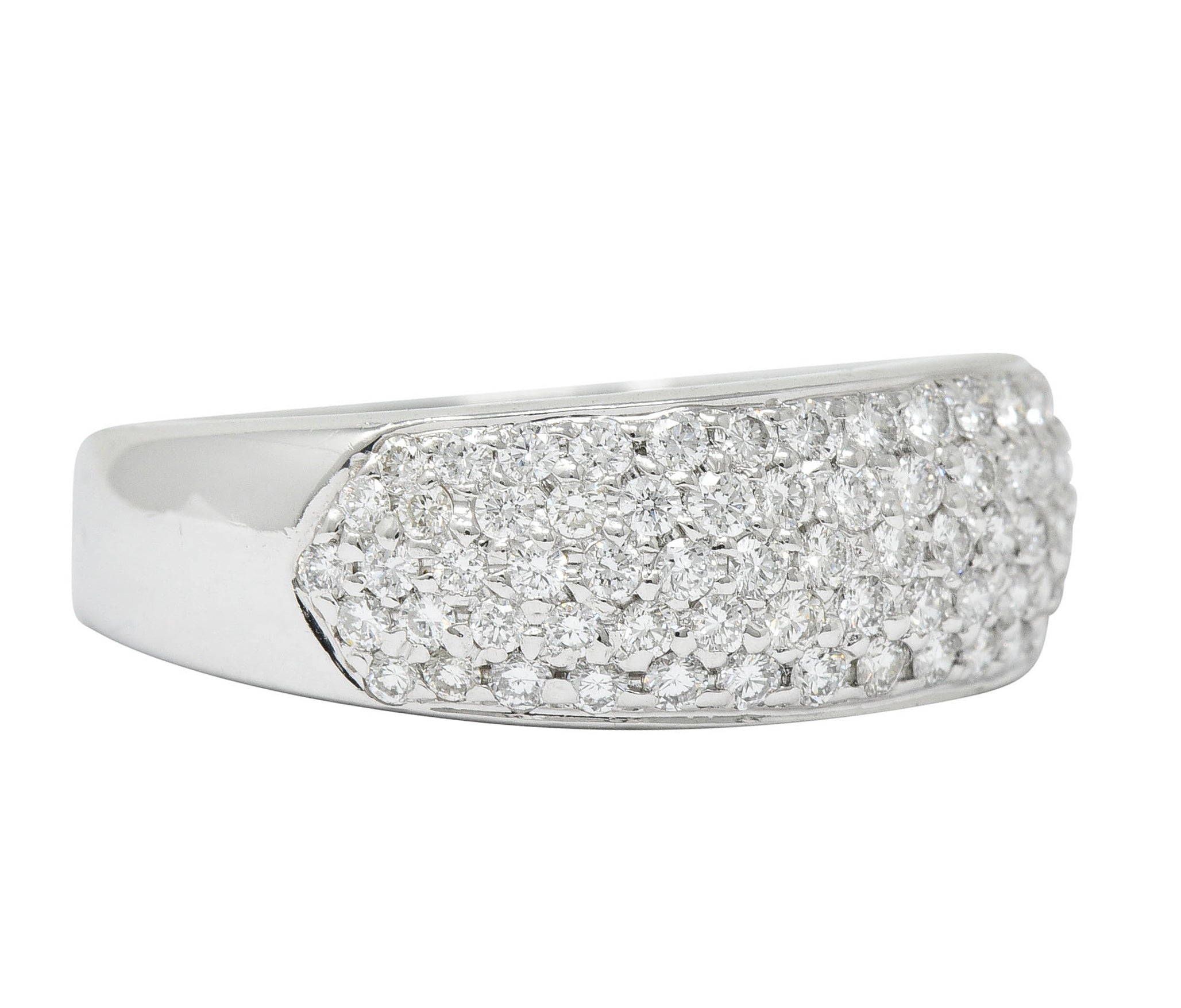 Contemporary 1.10 CTW Pave Diamond Platinum Band RingRing - Wilson's Estate Jewelry