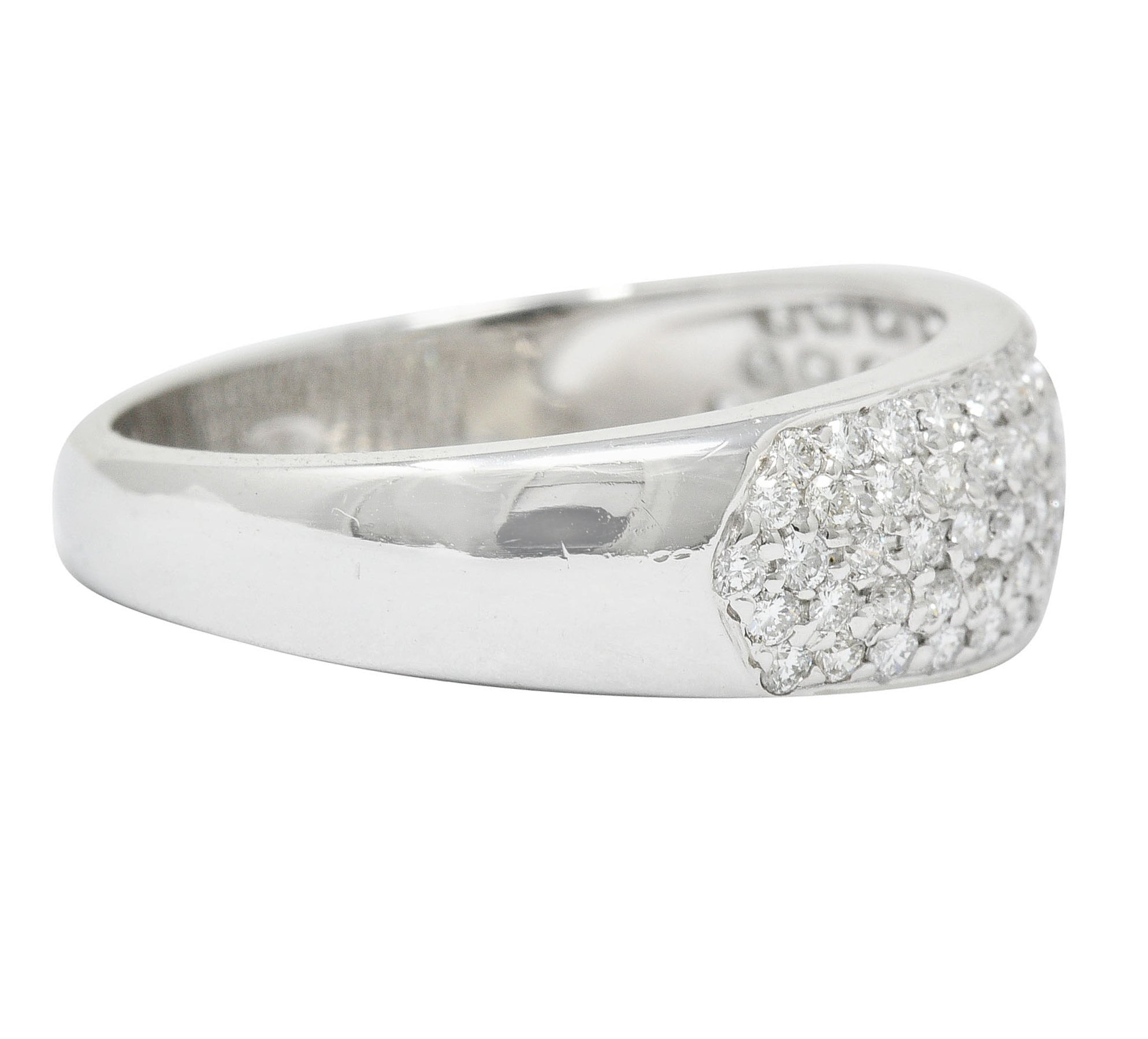 Contemporary 1.10 CTW Pave Diamond Platinum Band RingRing - Wilson's Estate Jewelry