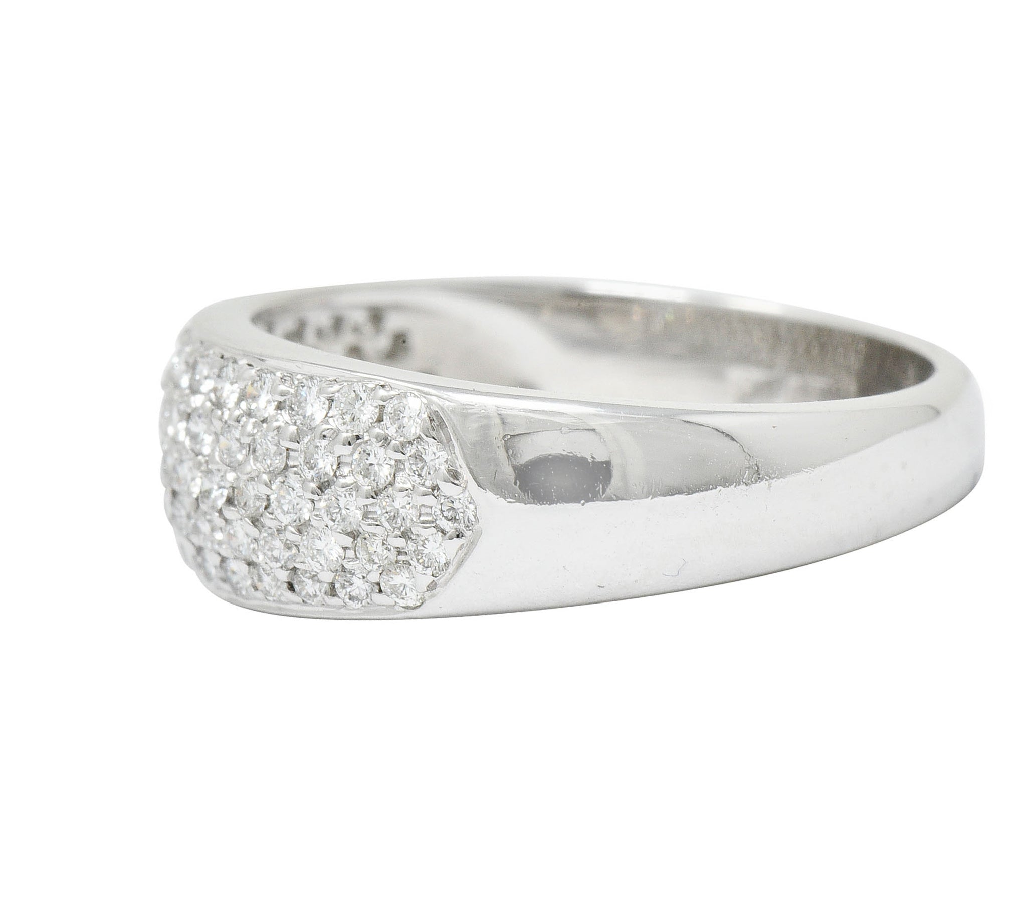 Contemporary 1.10 CTW Pave Diamond Platinum Band RingRing - Wilson's Estate Jewelry