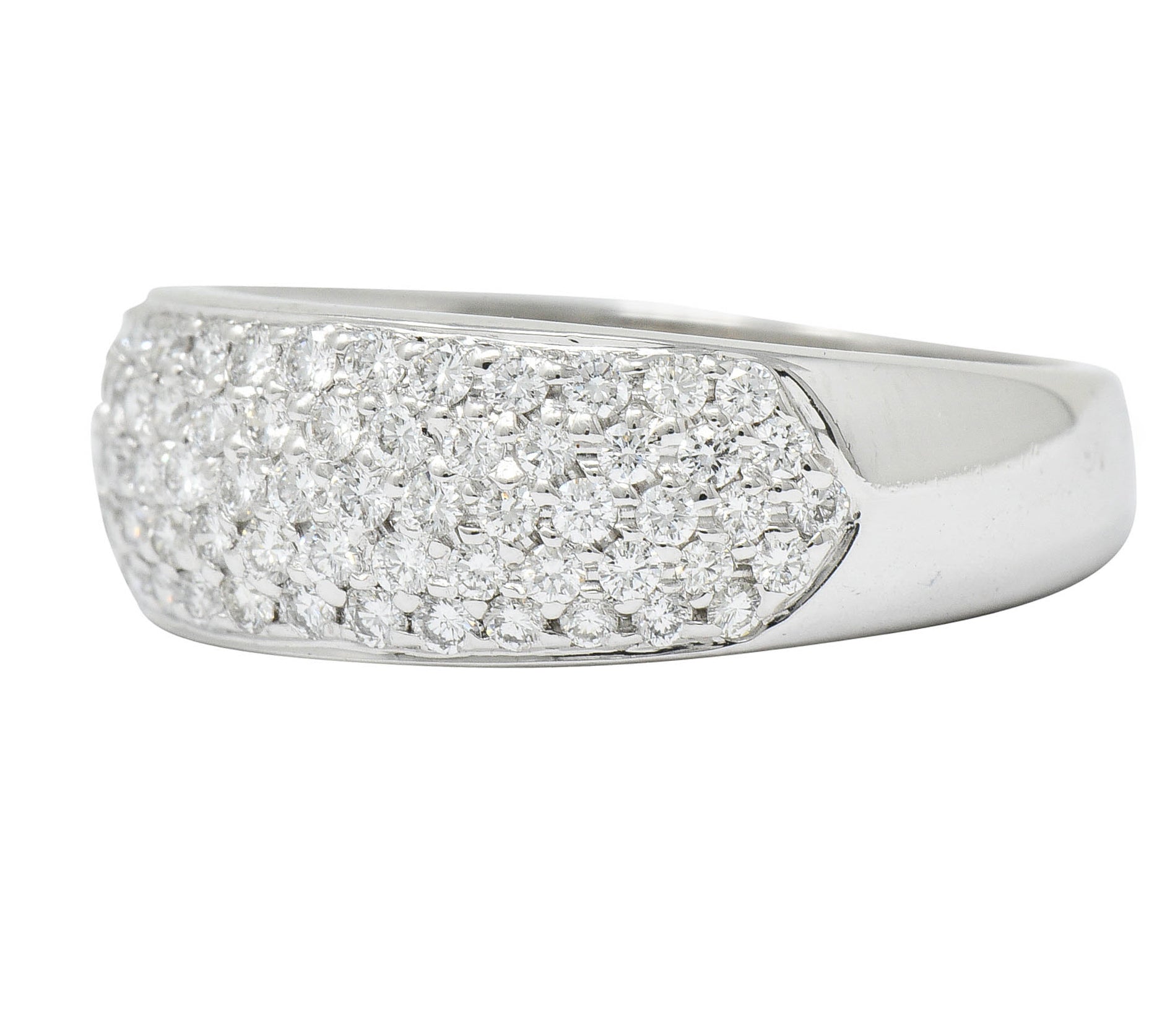 Contemporary 1.10 CTW Pave Diamond Platinum Band RingRing - Wilson's Estate Jewelry