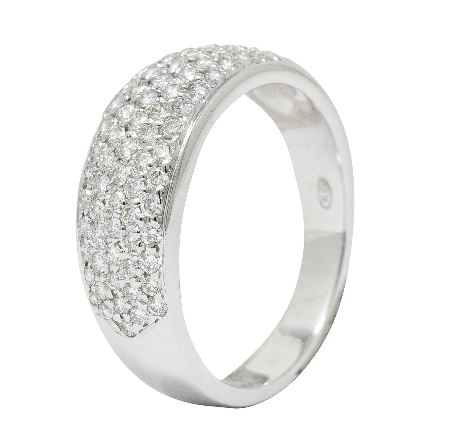 Contemporary 1.10 CTW Pave Diamond Platinum Band RingRing - Wilson's Estate Jewelry