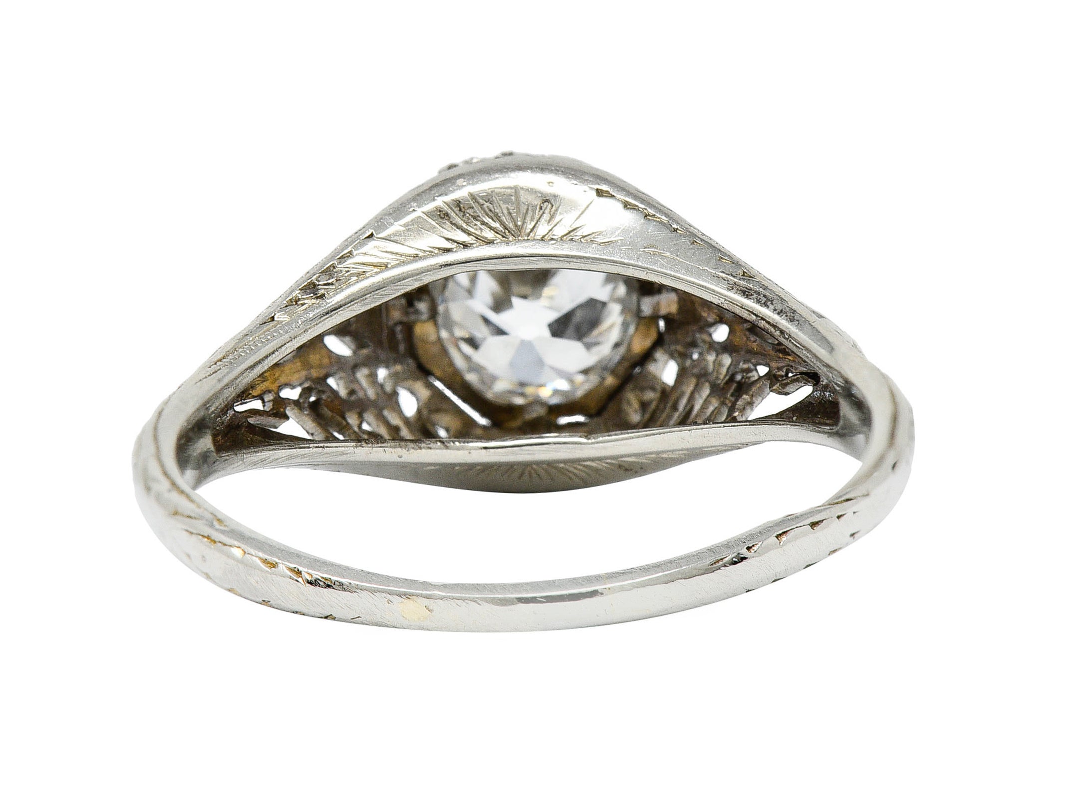 Fulmer & Co. 0.90 CTW Diamond 19 Karat White Gold Engagement Ring GIARing - Wilson's Estate Jewelry