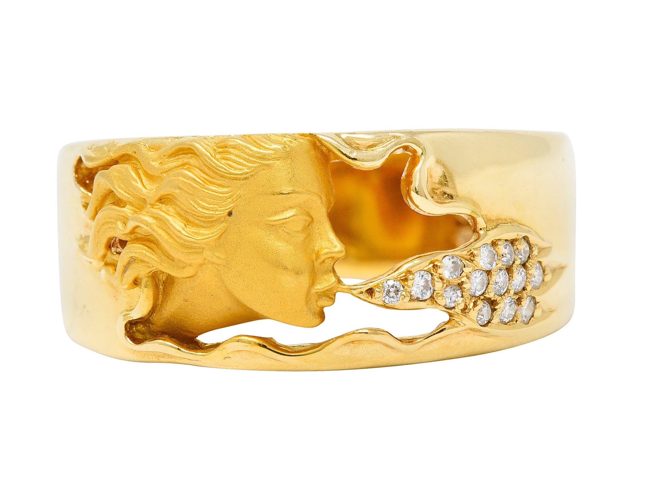 Carrera Y Carrera Diamond 18 Karat Gold Wind Nymph Band RingRing - Wilson's Estate Jewelry