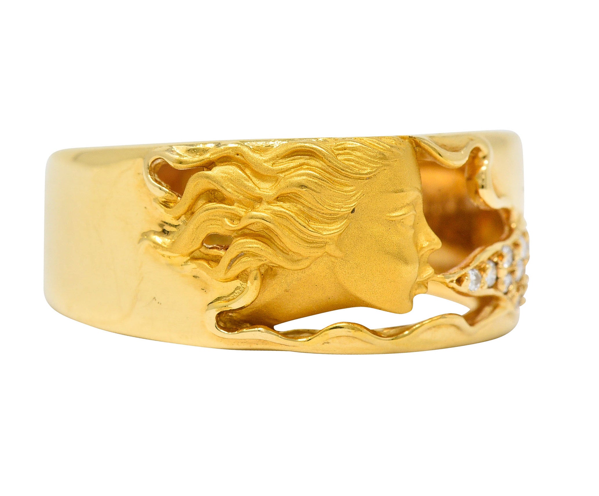 Carrera Y Carrera Diamond 18 Karat Gold Wind Nymph Band RingRing - Wilson's Estate Jewelry